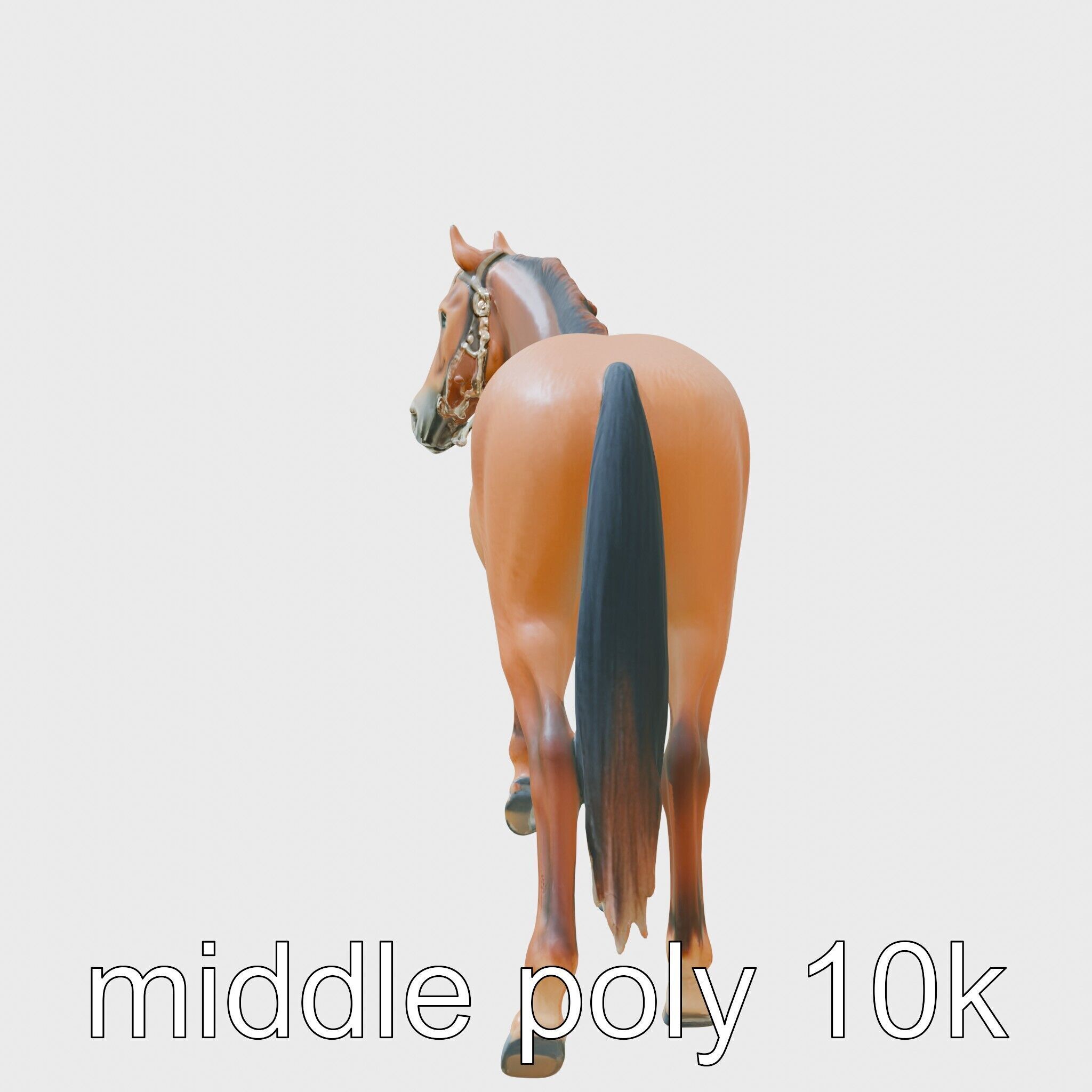 Bay Tennessee Walker Horse 3D Model Low-poly 3D model_2