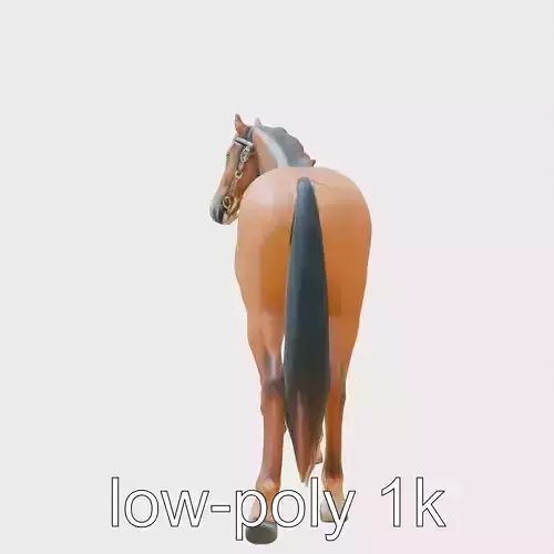 Bay Tennessee Walker Horse 3D Model Low-poly 3D model