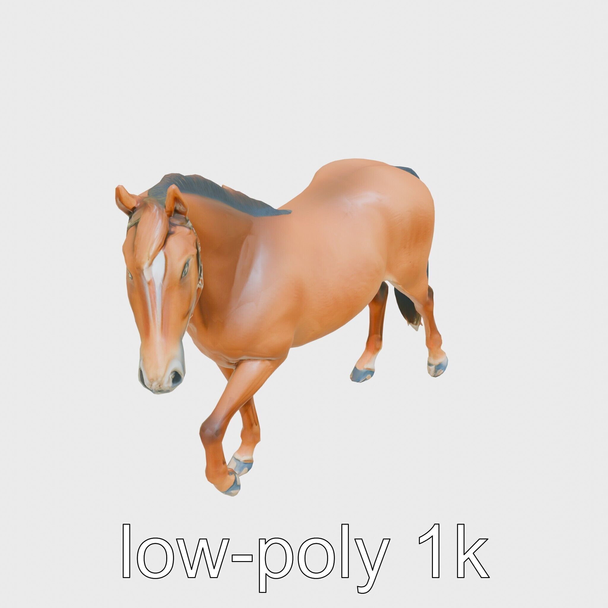 Bay Tennessee Walker Horse 3D Model Low-poly 3D model_9