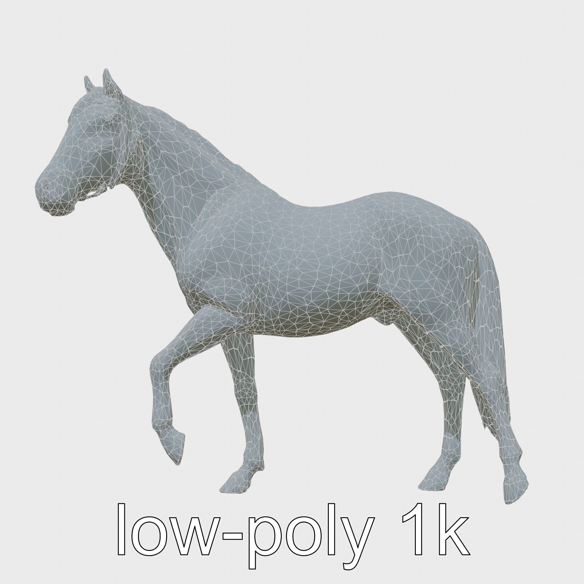 Bay Tennessee Walker Horse 3D Model Low-poly 3D model_25