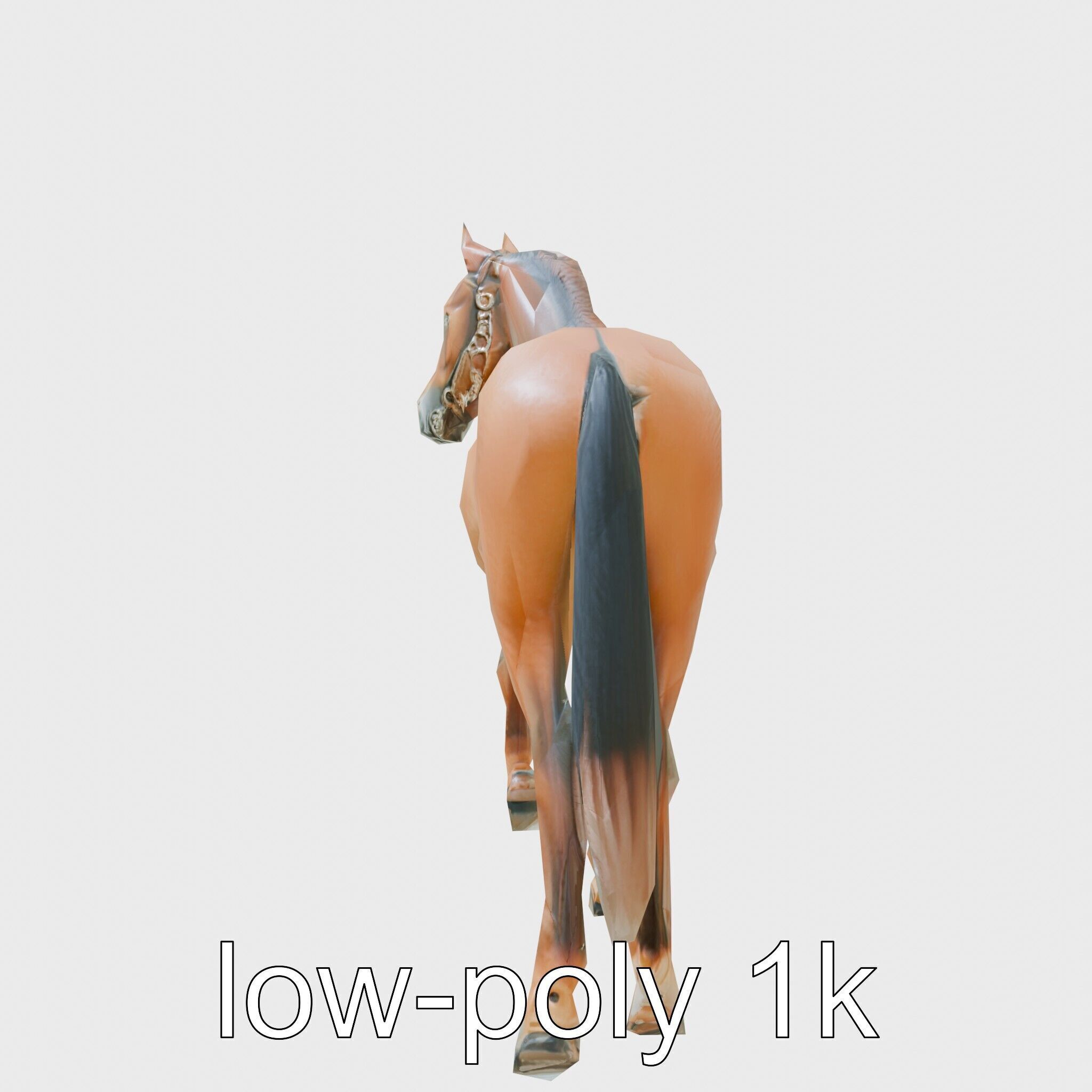 Bay Tennessee Walker Horse 3D Model Low-poly 3D model_20