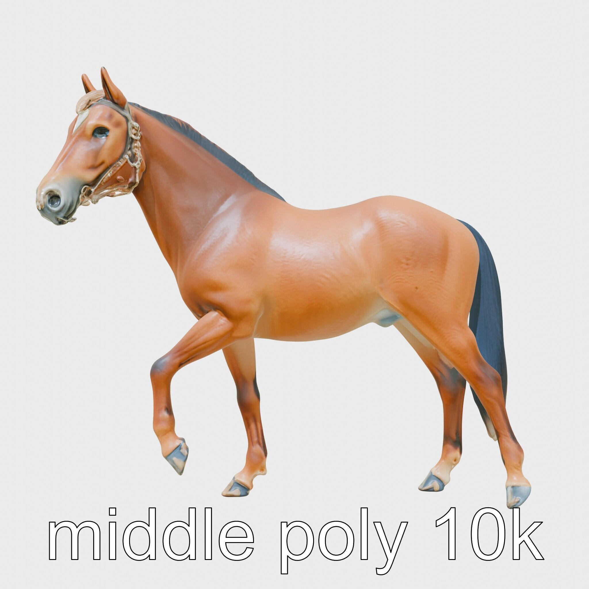 Bay Tennessee Walker Horse 3D Model Low-poly 3D model_19