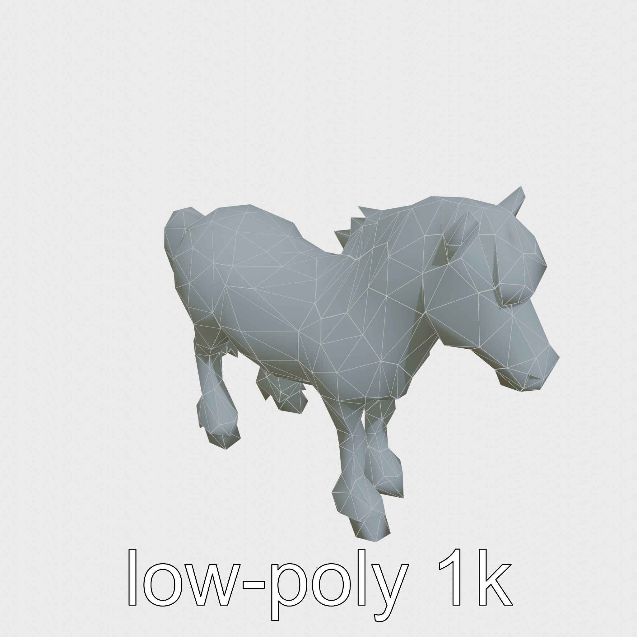 Black Welsh Pony 3D Model with Miniature Elegance Low-poly 3D model_20