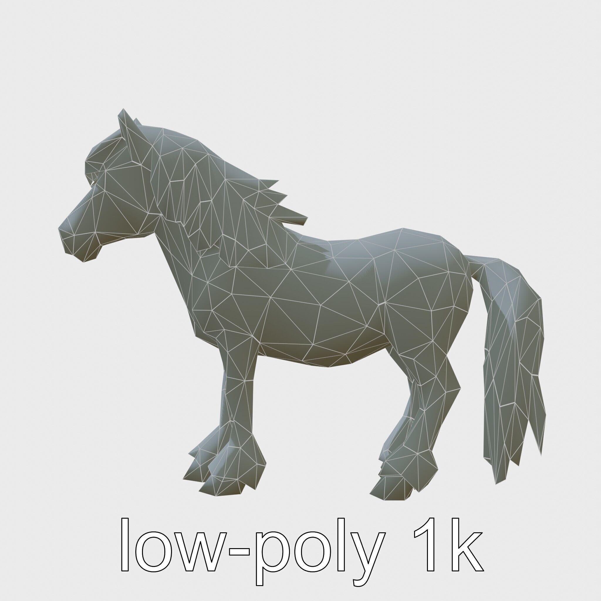 Black Welsh Pony 3D Model with Miniature Elegance Low-poly 3D model_7