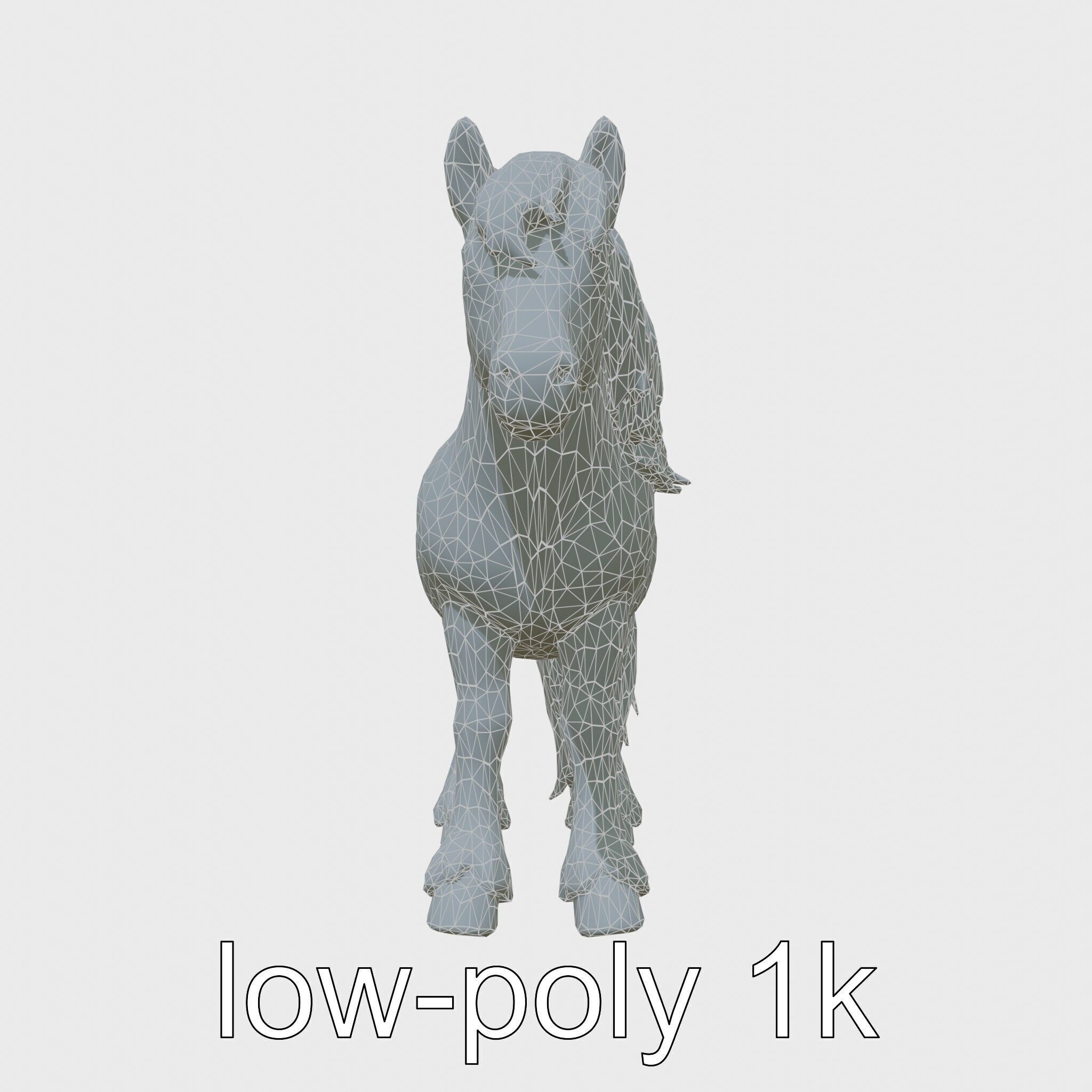 Black Welsh Pony 3D Model with Miniature Elegance Low-poly 3D model_12