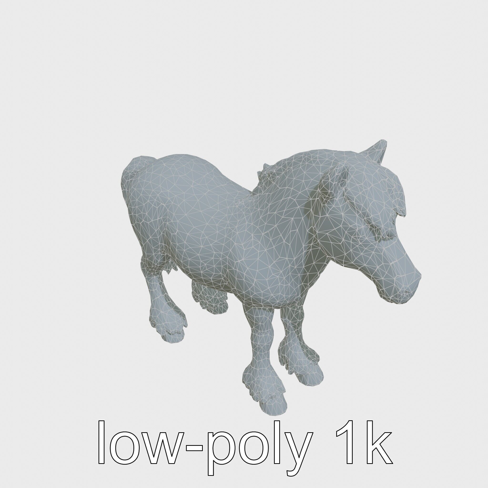 Black Welsh Pony 3D Model with Miniature Elegance Low-poly 3D model_26