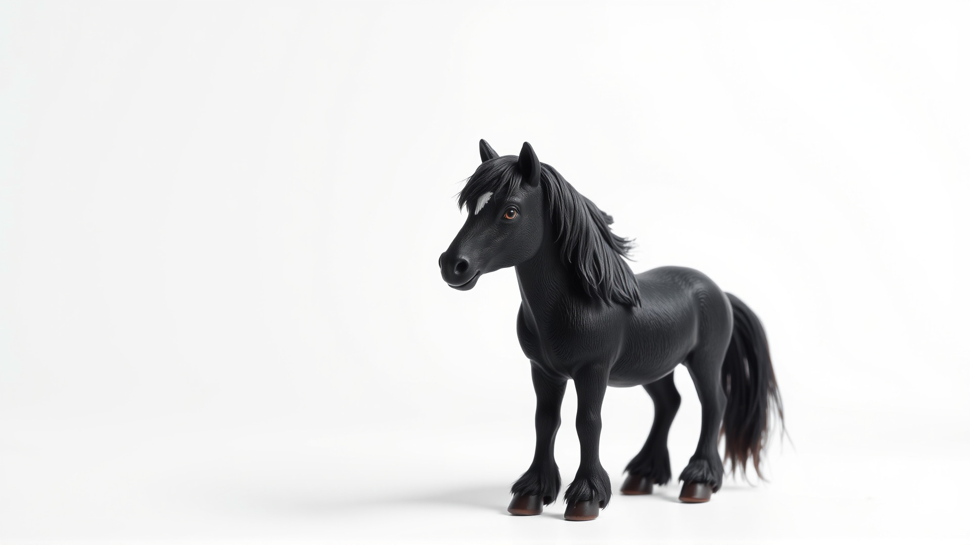 Black Welsh Pony 3D Model with Miniature Elegance Low-poly 3D model_3