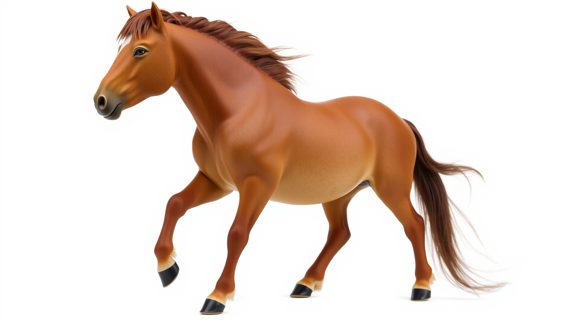 Bay Welsh Pony with Classic Coloring and Spirited Trot Texture_3