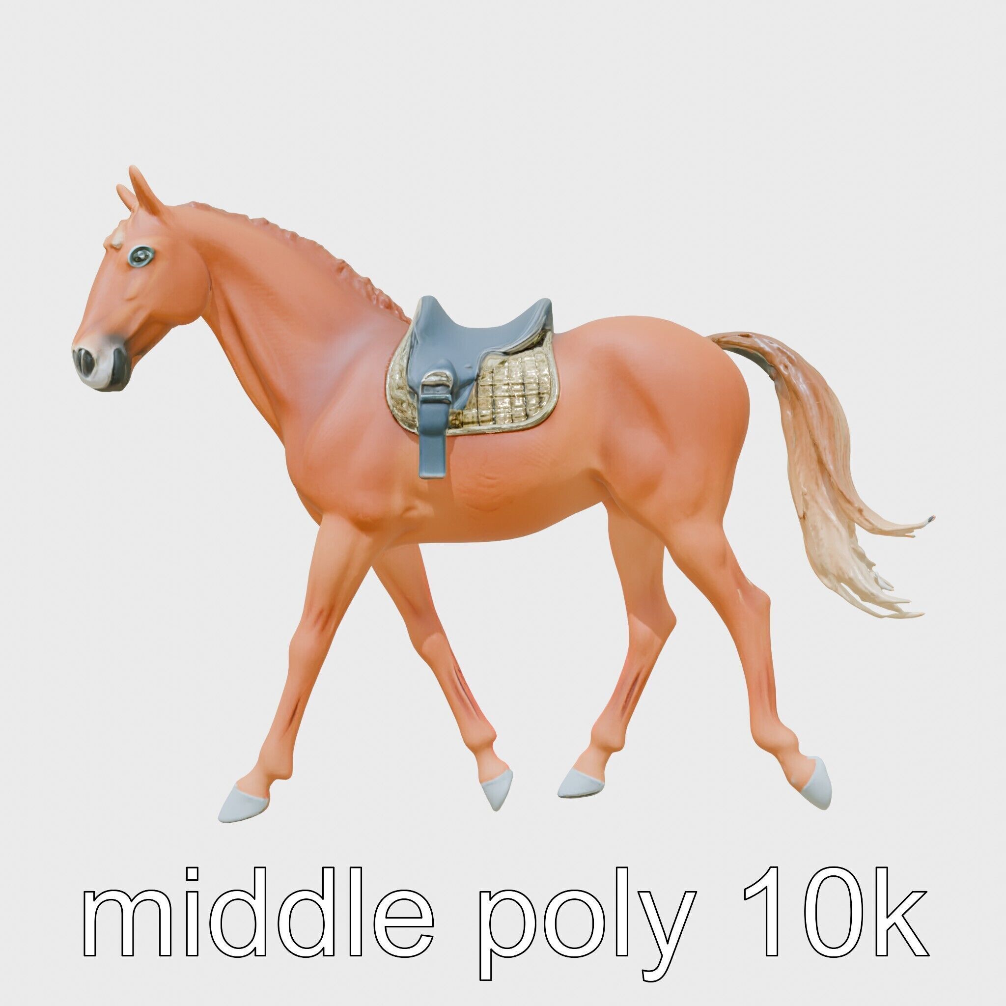 Chestnut Saddlebred with Elegant Movements and Charisma Low-poly 3D model_21