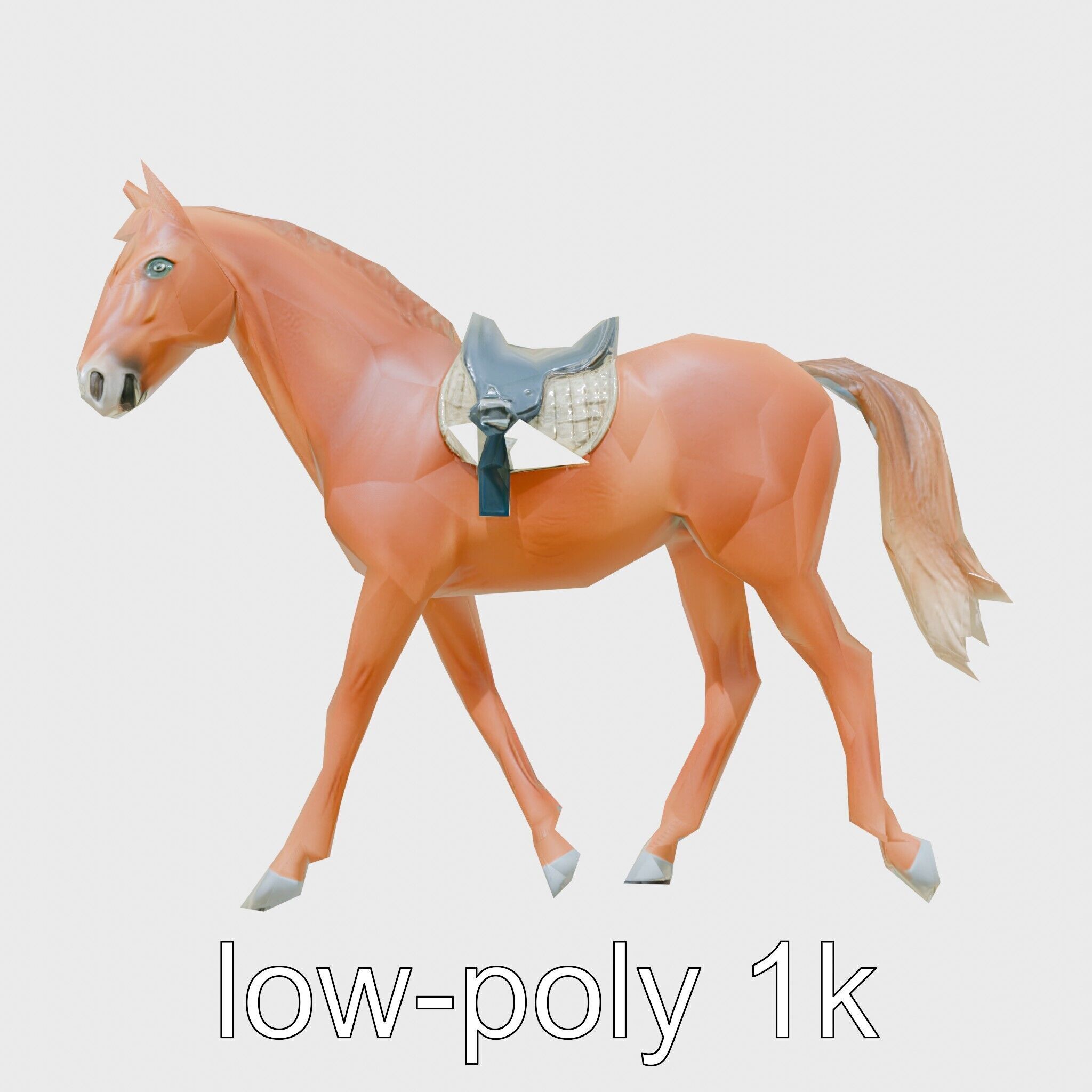 Chestnut Saddlebred with Elegant Movements and Charisma Low-poly 3D model_25