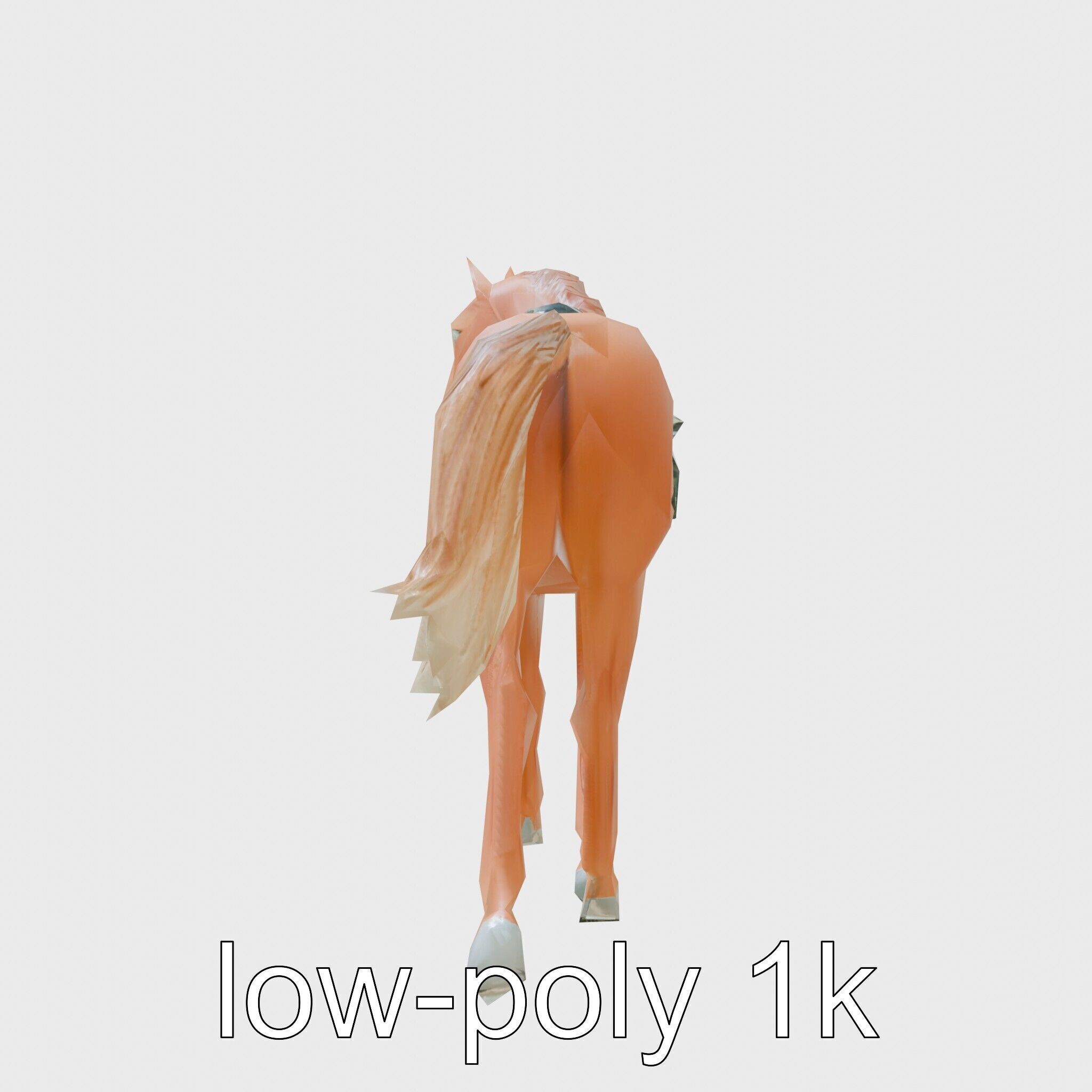 Chestnut Saddlebred with Elegant Movements and Charisma Low-poly 3D model_4