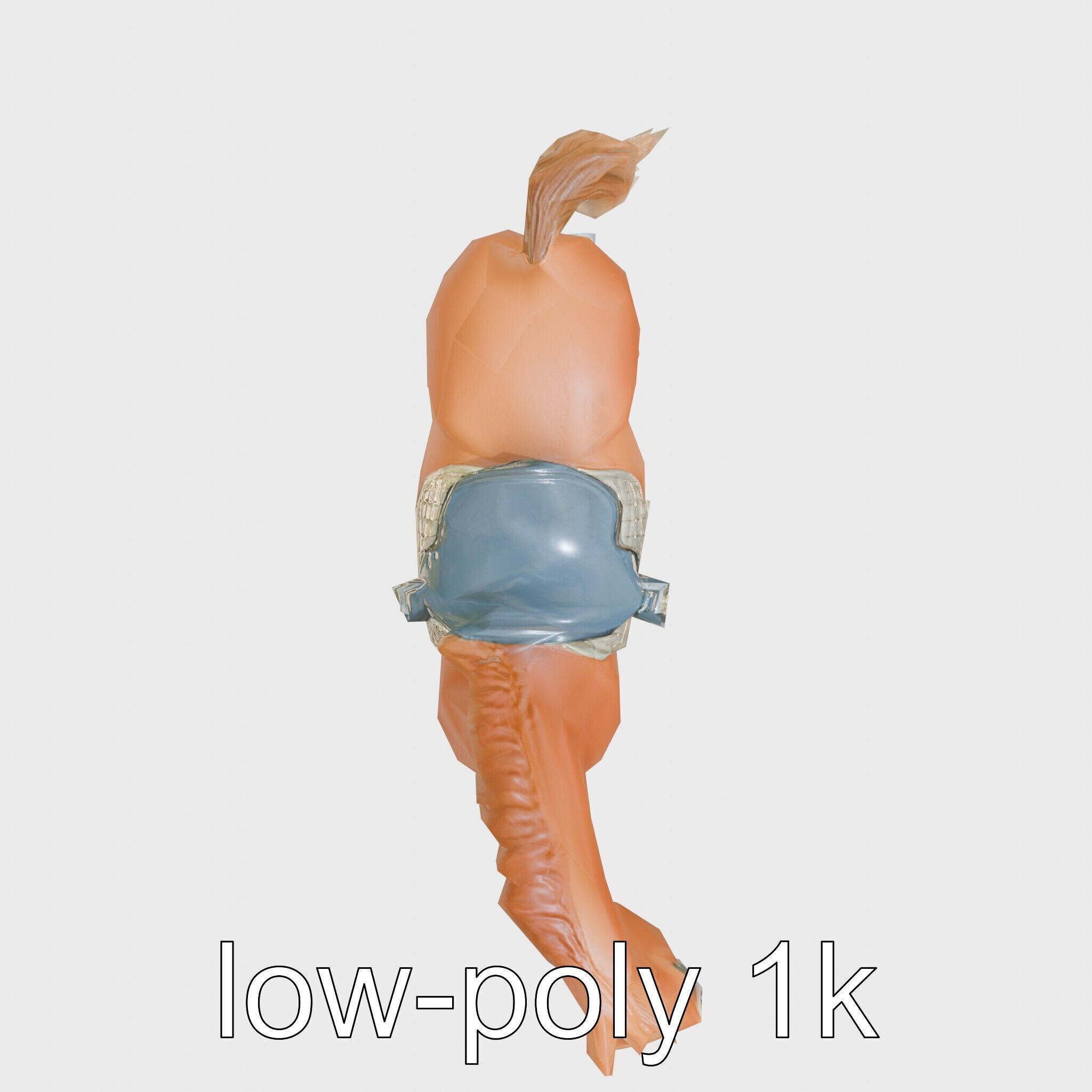 Chestnut Saddlebred with Elegant Movements and Charisma Low-poly 3D model_13