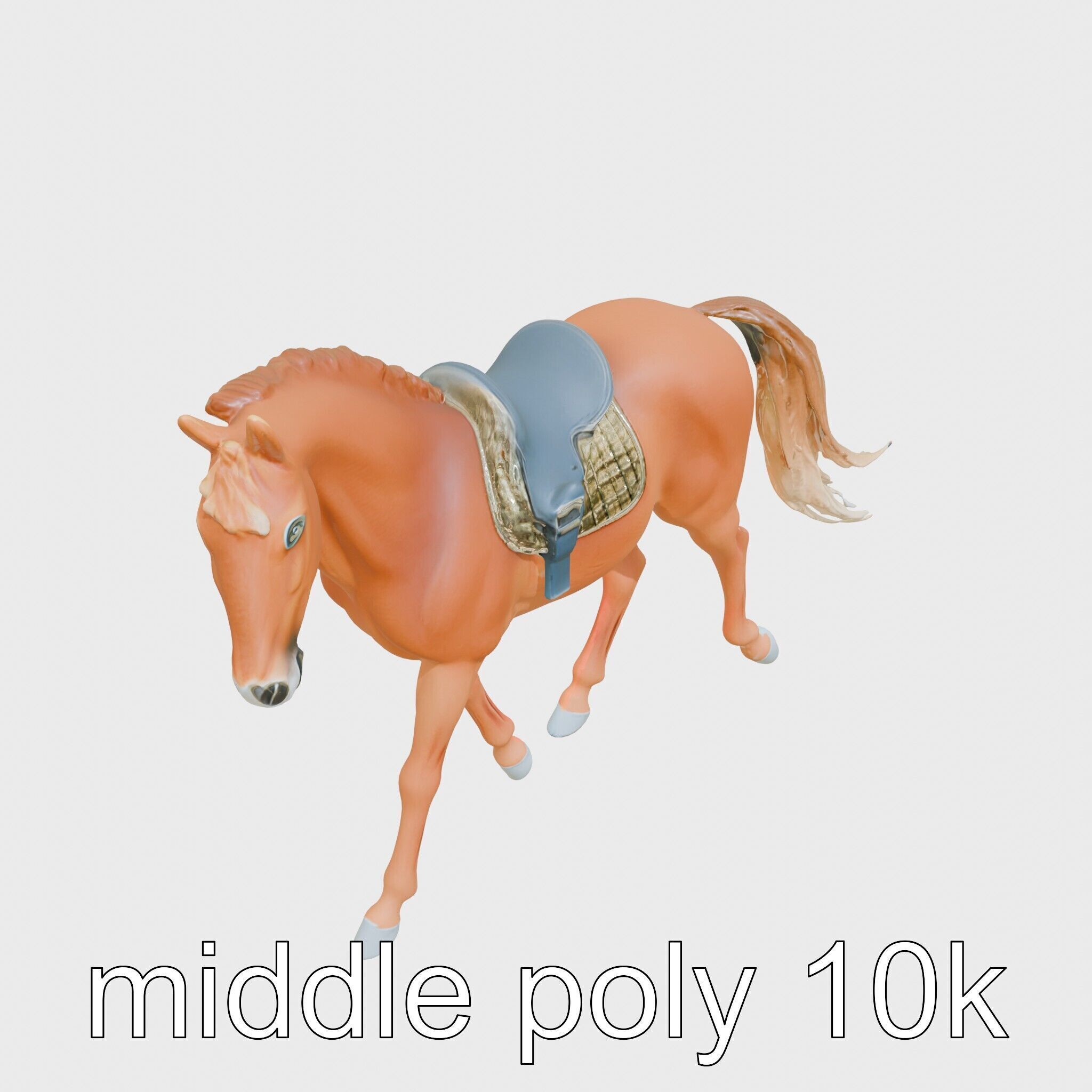 Chestnut Saddlebred with Elegant Movements and Charisma Low-poly 3D model_8