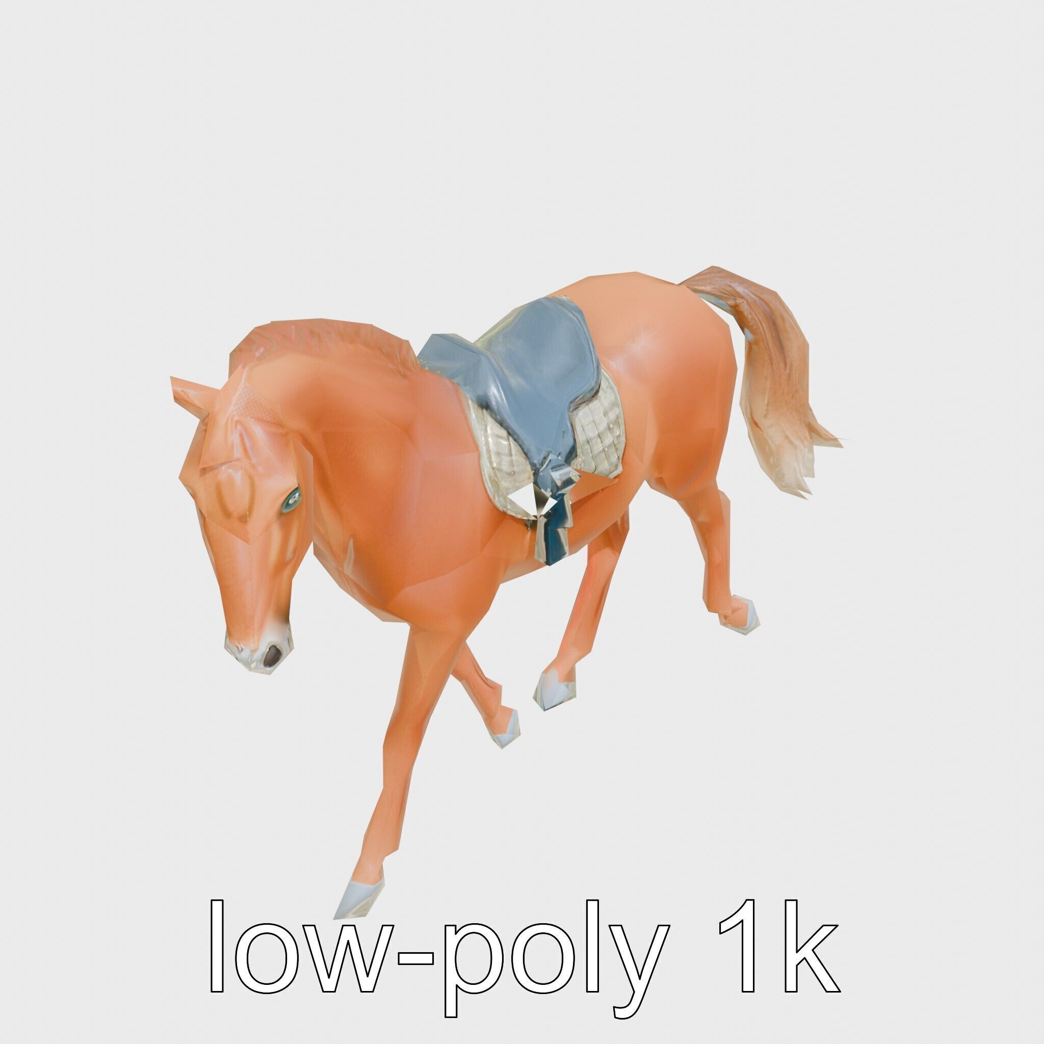 Chestnut Saddlebred with Elegant Movements and Charisma Low-poly 3D model_10