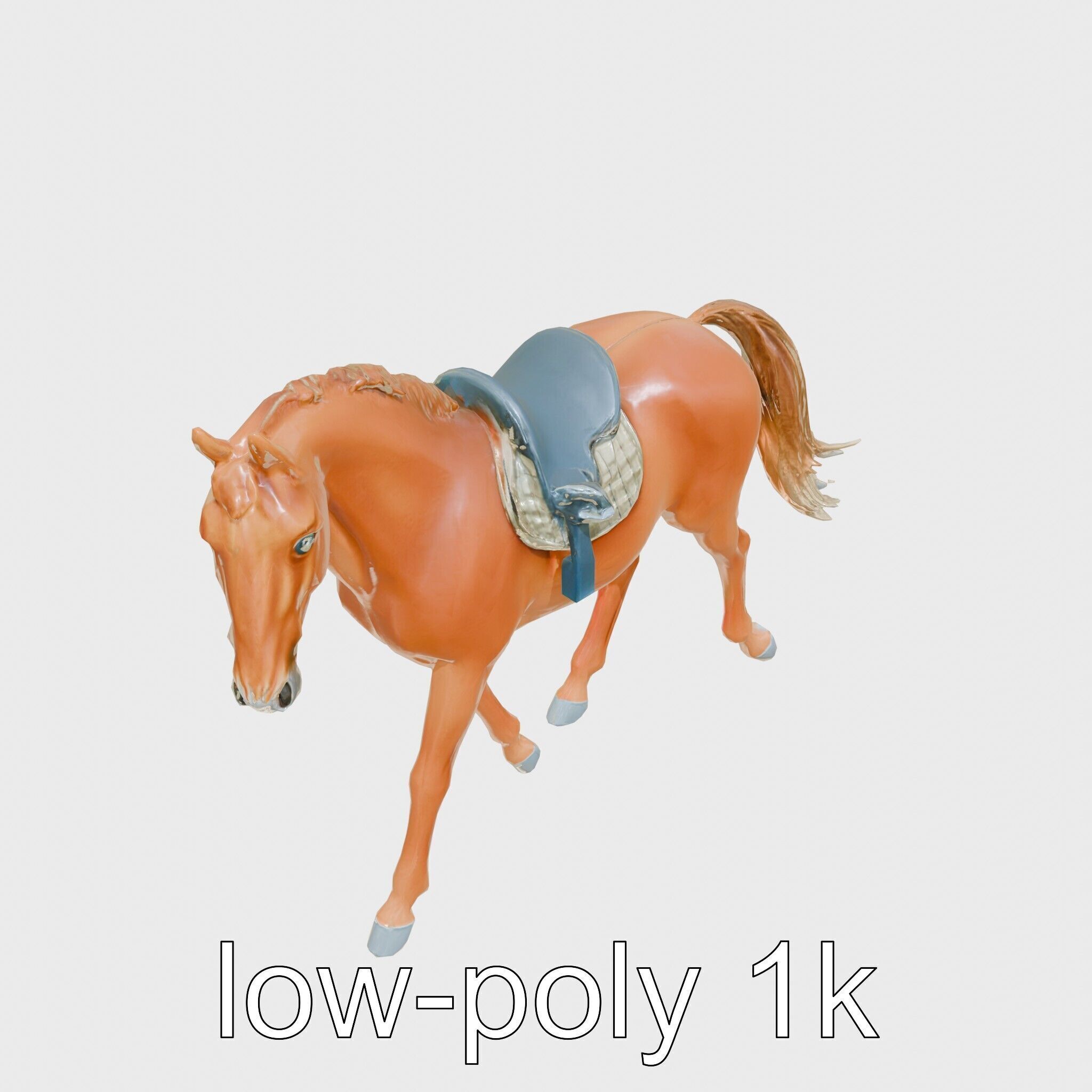 Chestnut Saddlebred with Elegant Movements and Charisma Low-poly 3D model_9
