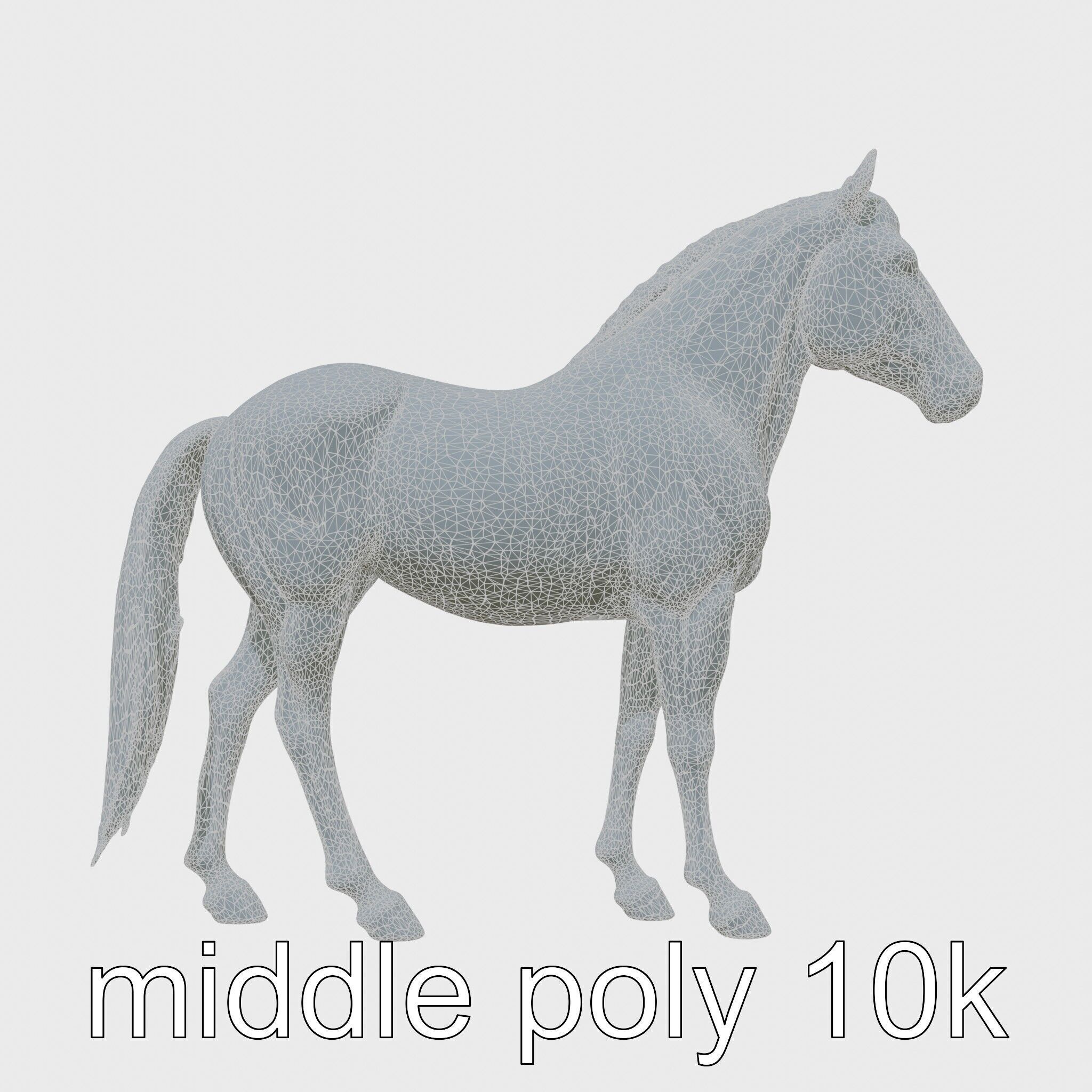Dun Quarter Horse 3D Model with Primitive Markings Low-poly 3D model_5