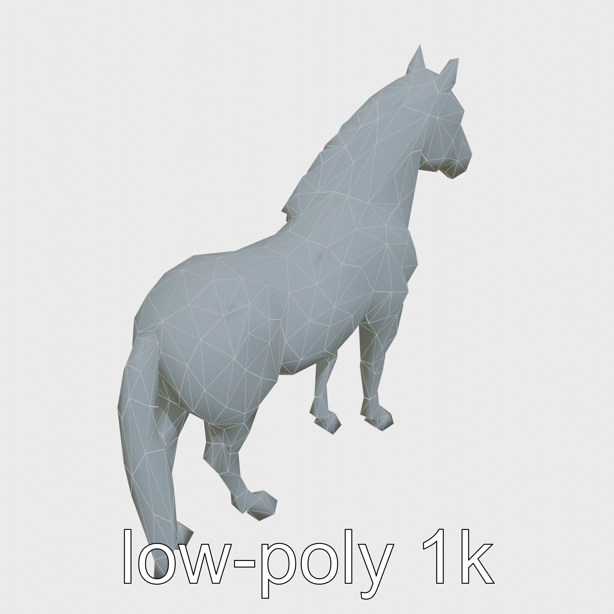 Dun Quarter Horse 3D Model with Primitive Markings Low-poly 3D model_20