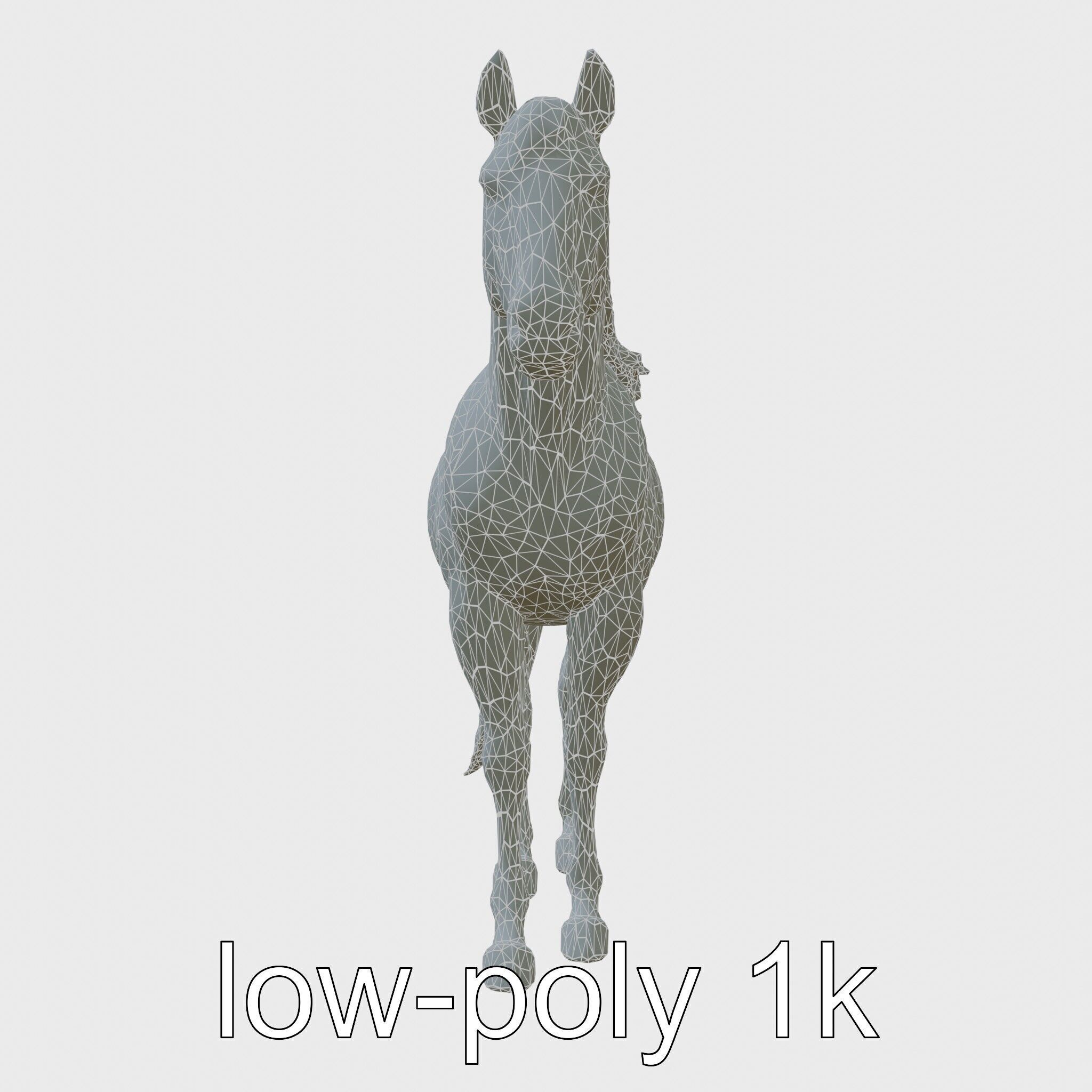 Dun Quarter Horse 3D Model with Primitive Markings Low-poly 3D model_27