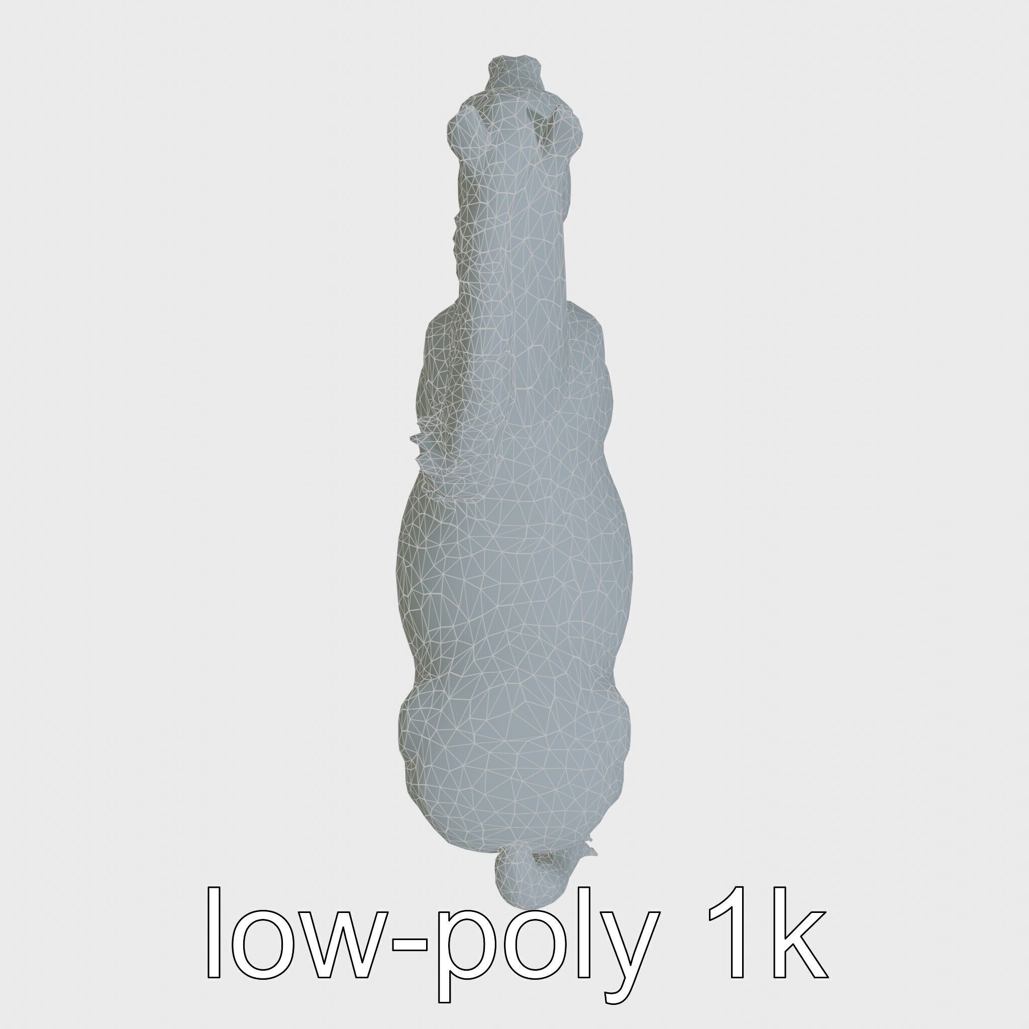 Dun Quarter Horse 3D Model with Primitive Markings Low-poly 3D model_10