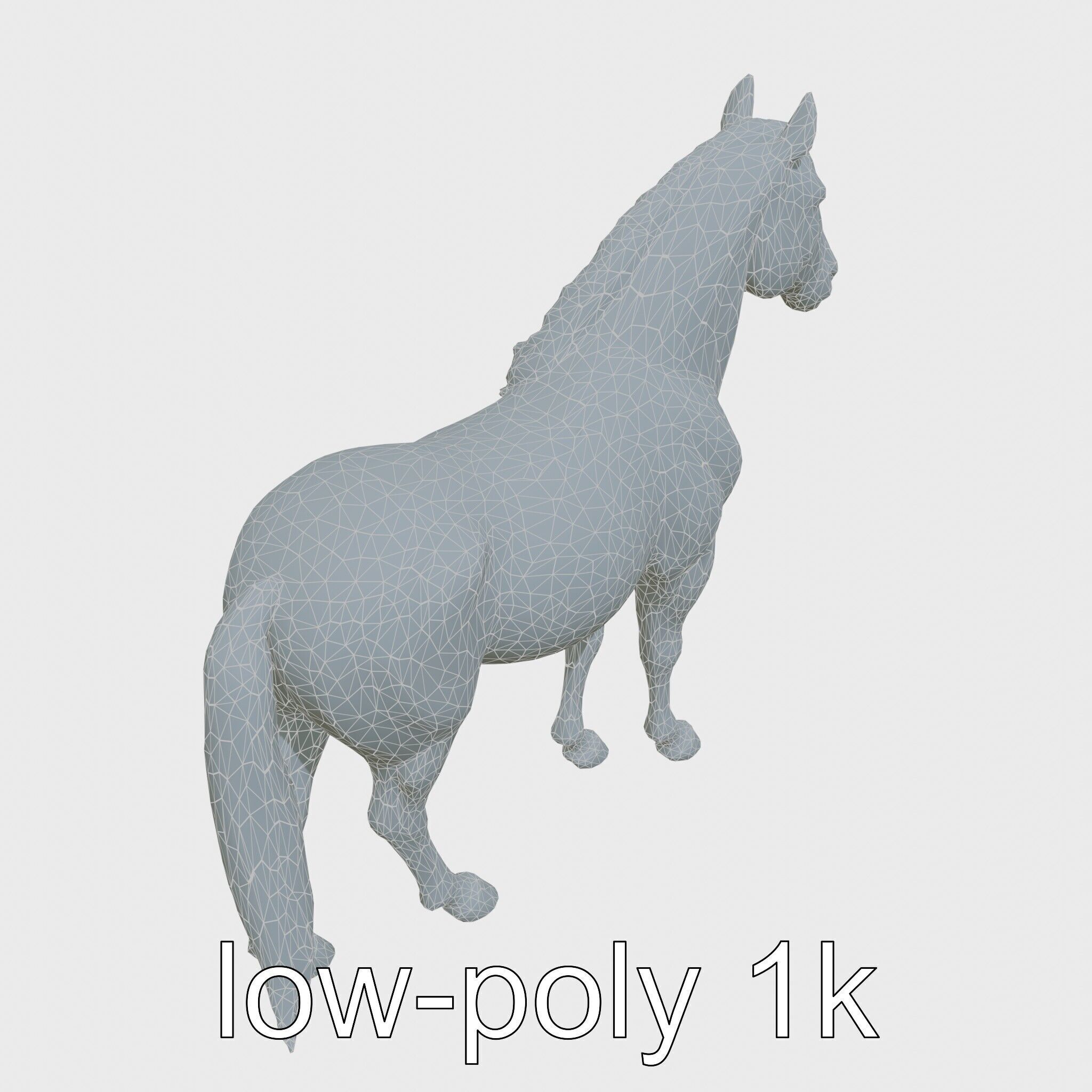 Dun Quarter Horse 3D Model with Primitive Markings Low-poly 3D model_19