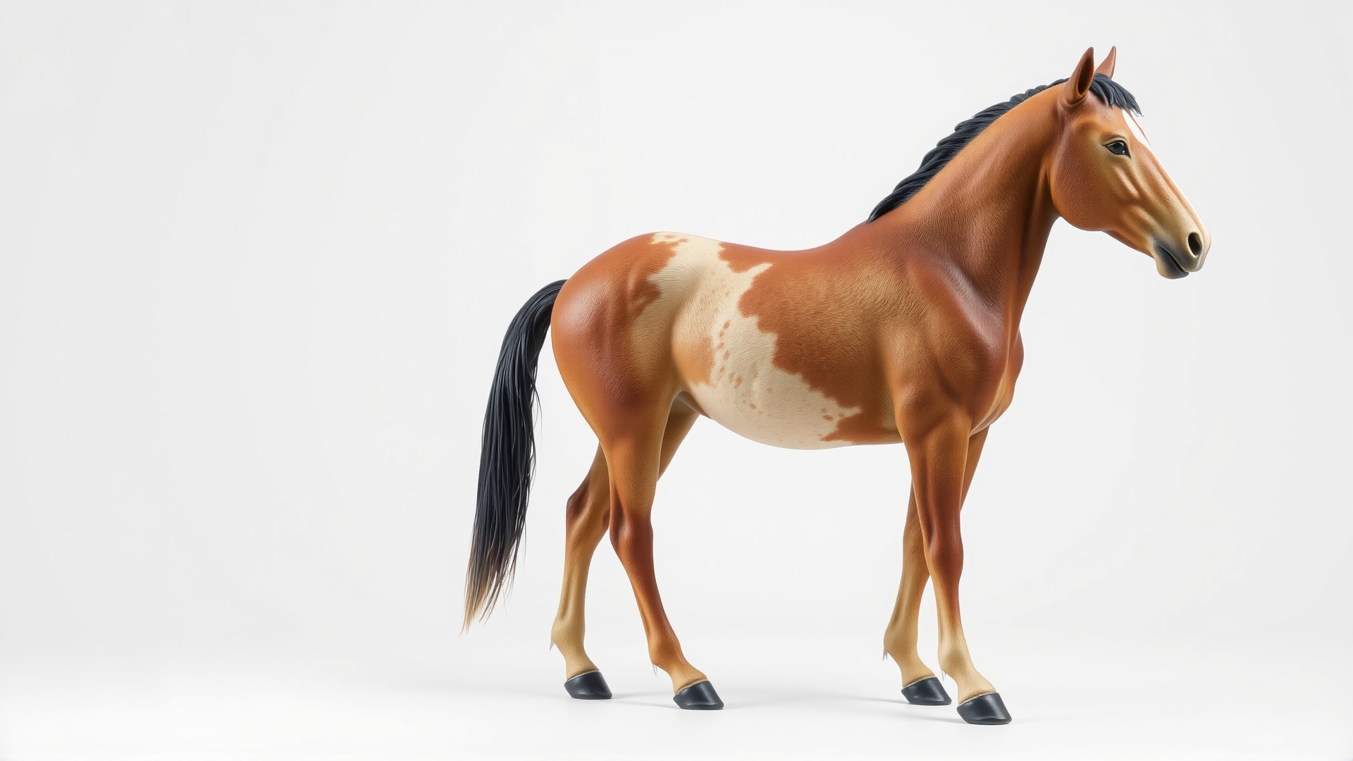Dun Quarter Horse 3D Model with Primitive Markings Low-poly 3D model_3