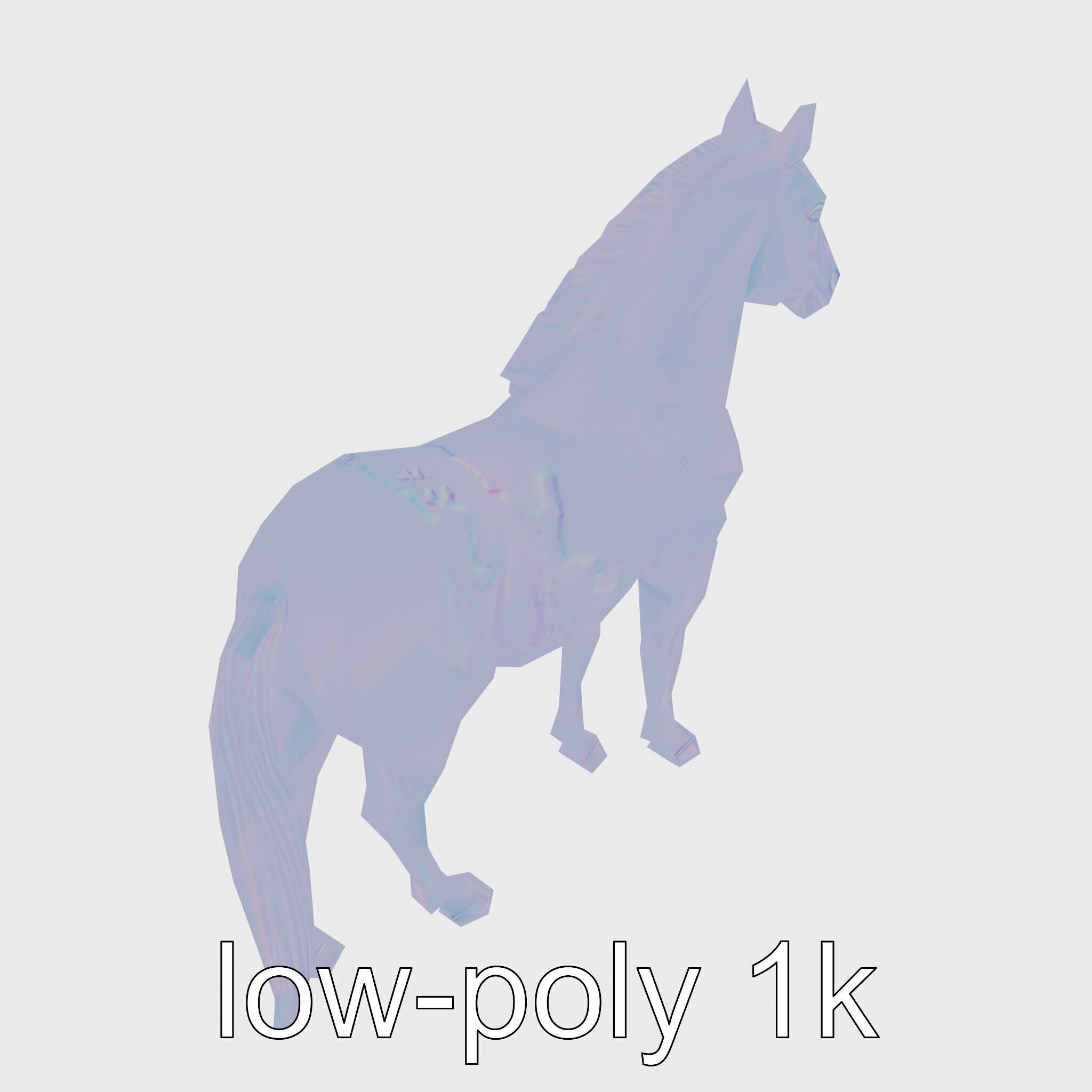 Dun Quarter Horse 3D Model with Primitive Markings Low-poly 3D model_11