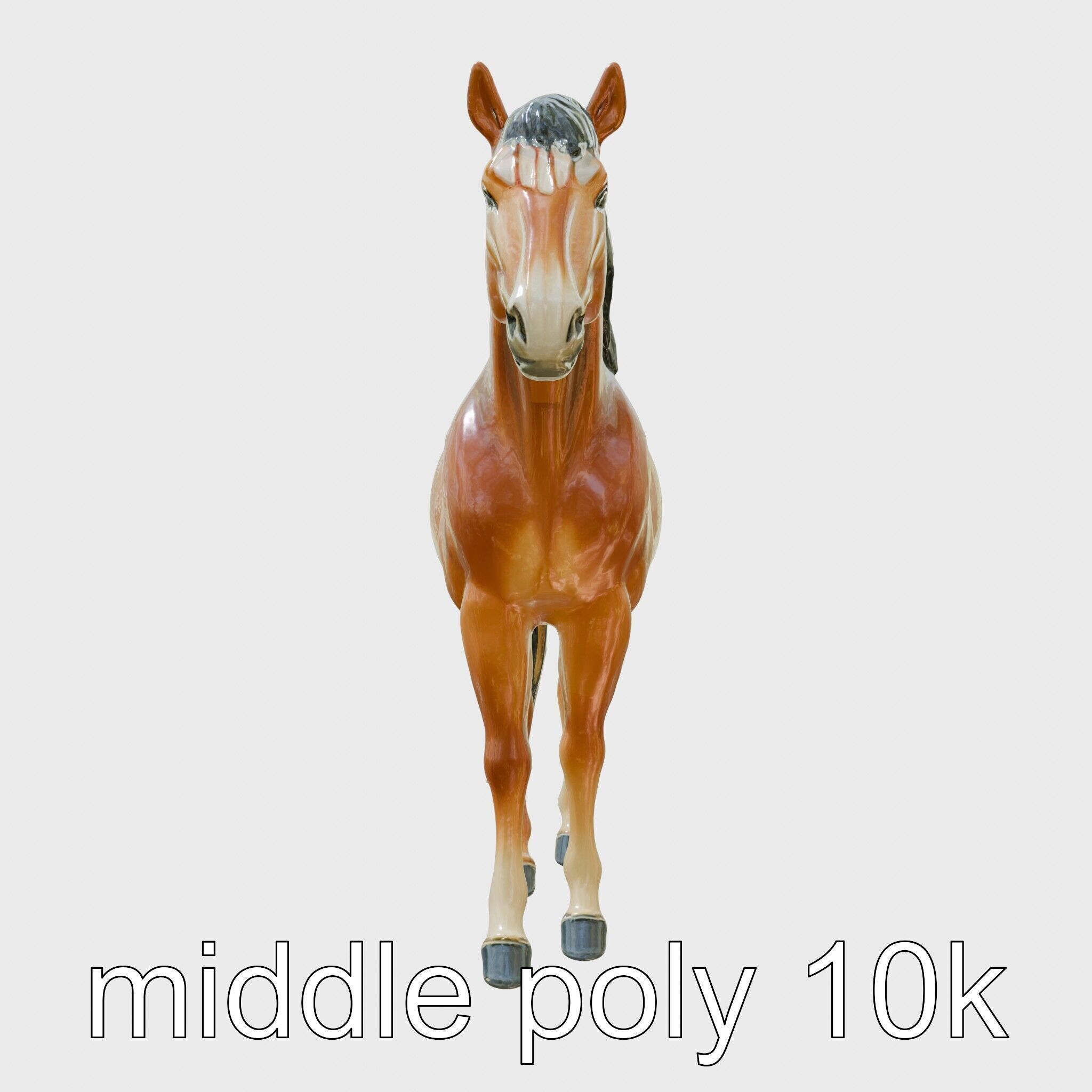 Dun Quarter Horse 3D Model with Primitive Markings Low-poly 3D model_30