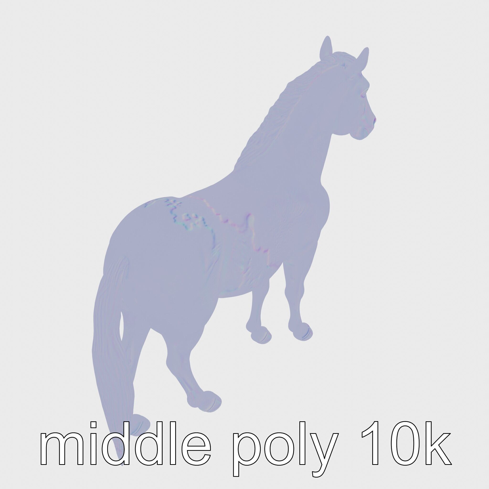 Dun Quarter Horse 3D Model with Primitive Markings Low-poly 3D model_21