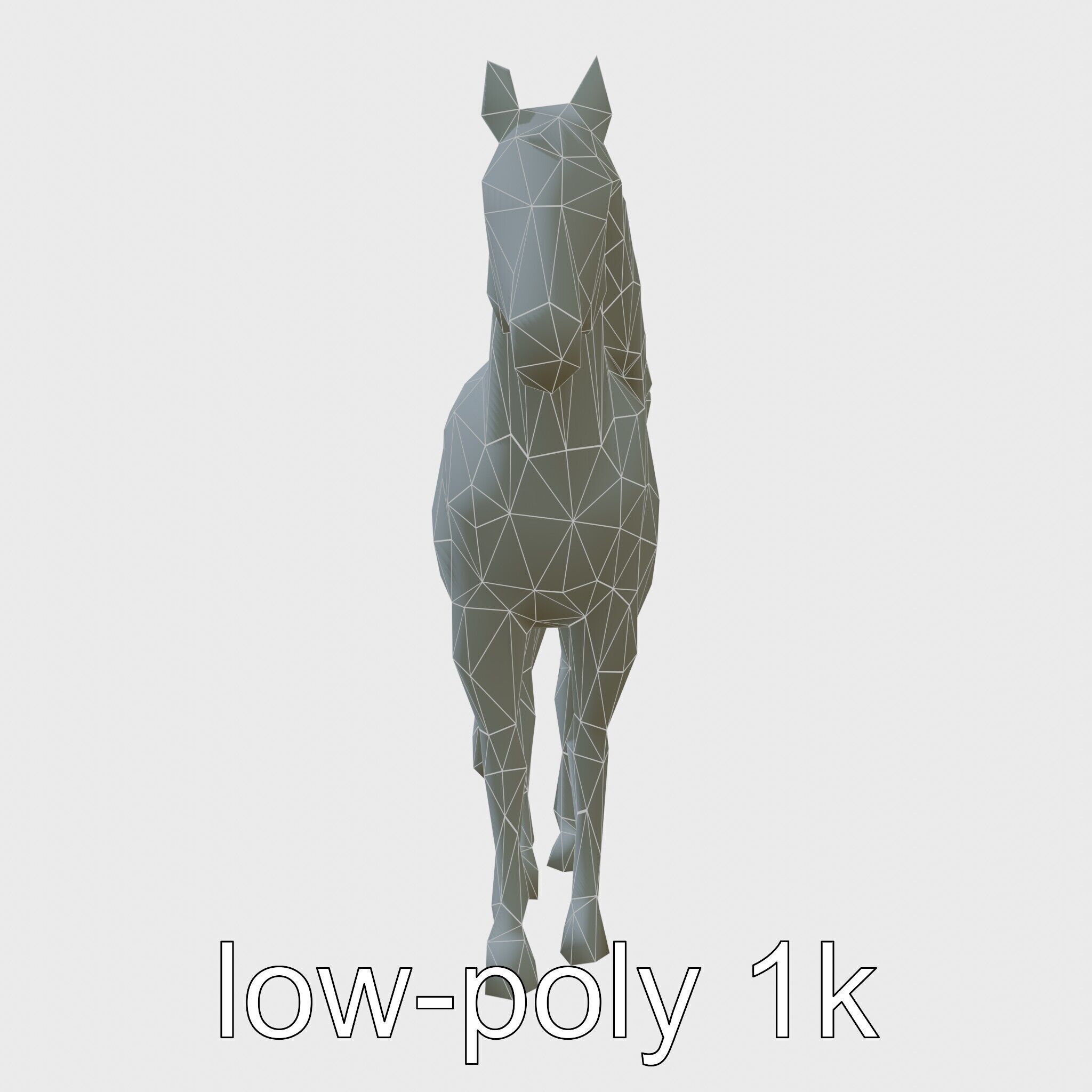 Dun Quarter Horse 3D Model with Primitive Markings Low-poly 3D model_15
