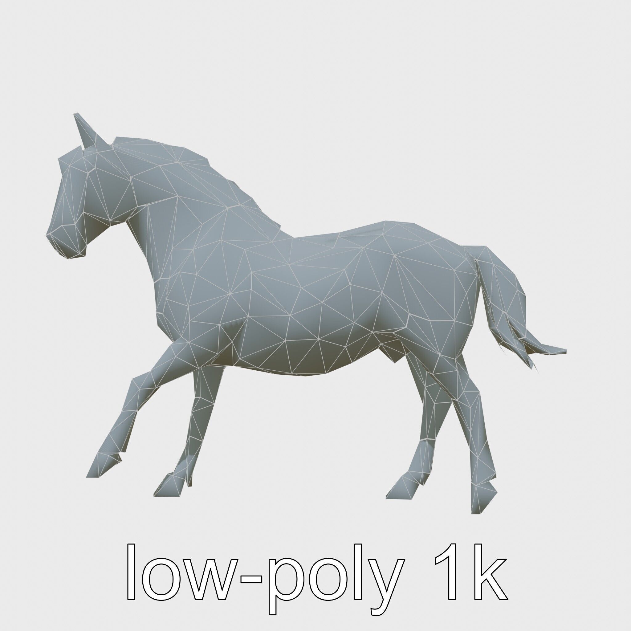 Majestic Bay Friesian Horse Model with Intricate Details Low-poly 3D model_7