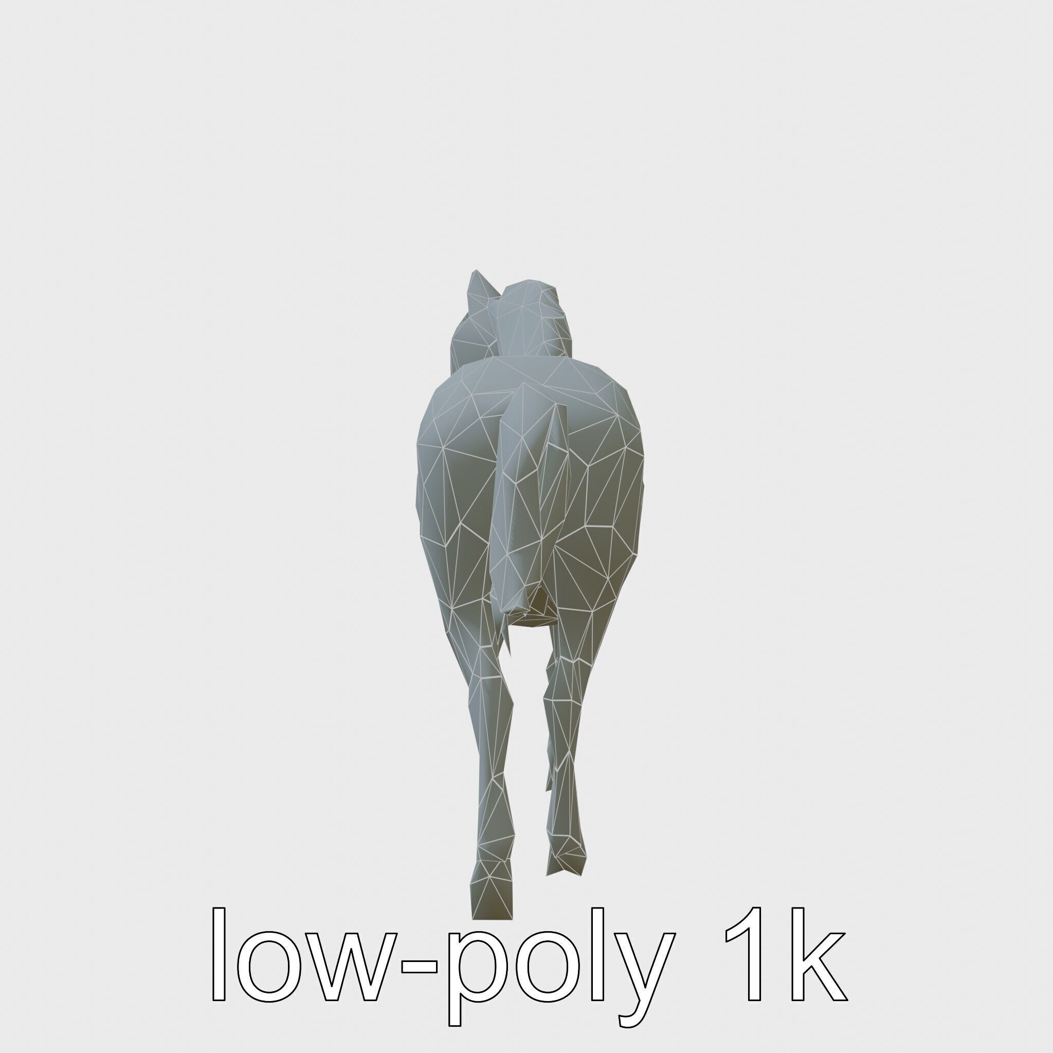 Majestic Bay Friesian Horse Model with Intricate Details Low-poly 3D model_21