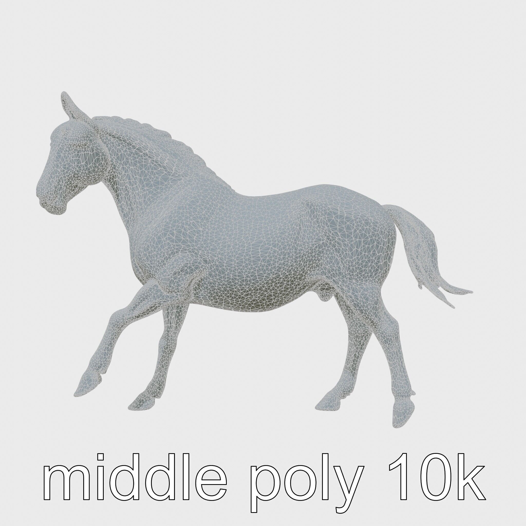 Majestic Bay Friesian Horse Model with Intricate Details Low-poly 3D model_5