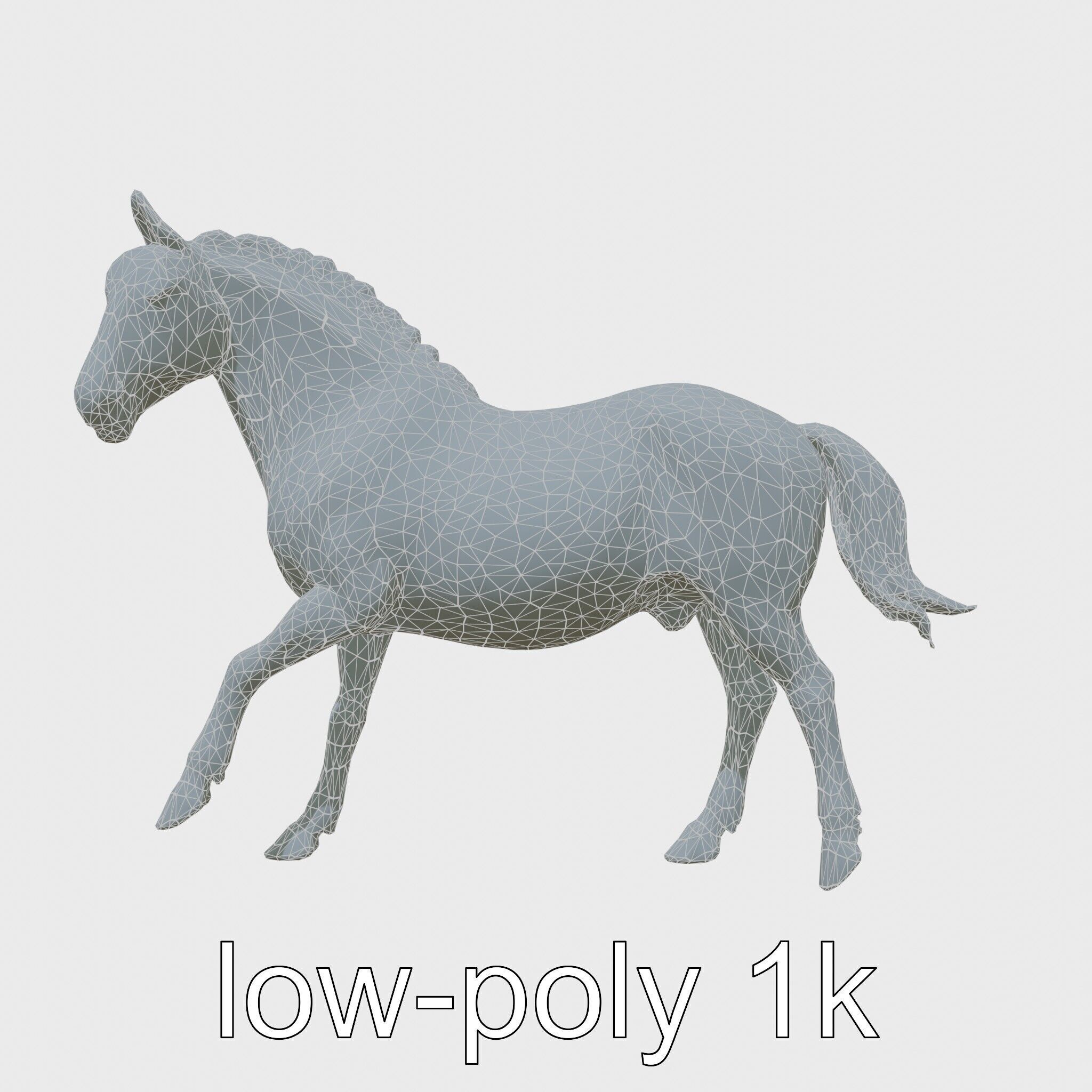 Majestic Bay Friesian Horse Model with Intricate Details Low-poly 3D model_6