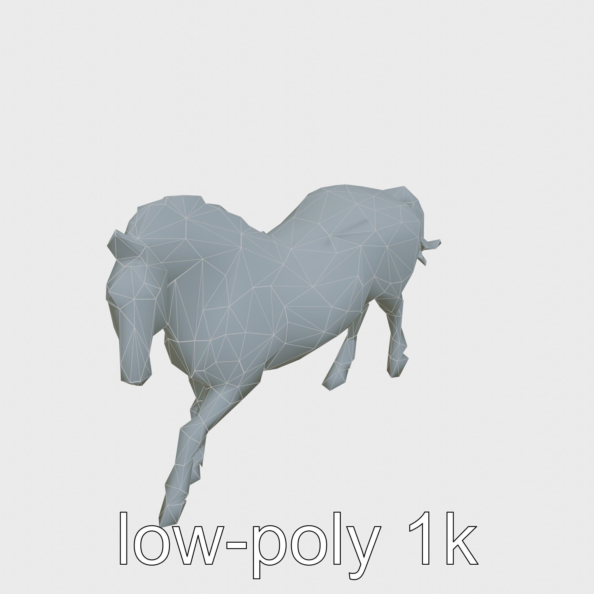 Majestic Bay Friesian Horse Model with Intricate Details Low-poly 3D model_14