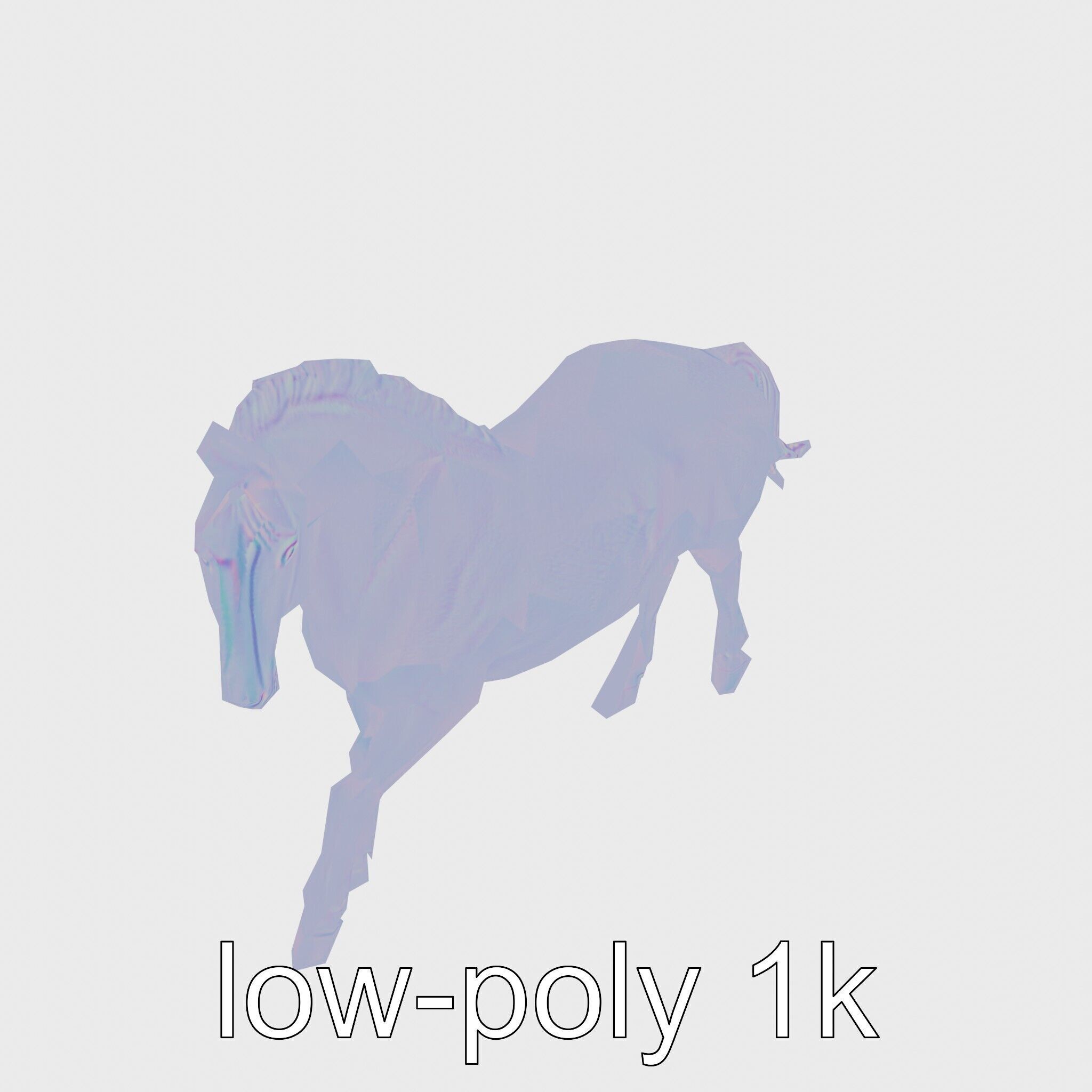 Majestic Bay Friesian Horse Model with Intricate Details Low-poly 3D model_12