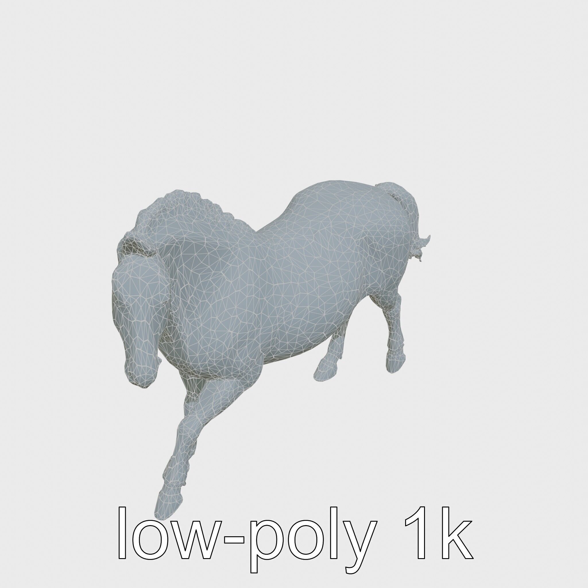 Majestic Bay Friesian Horse Model with Intricate Details Low-poly 3D model_24