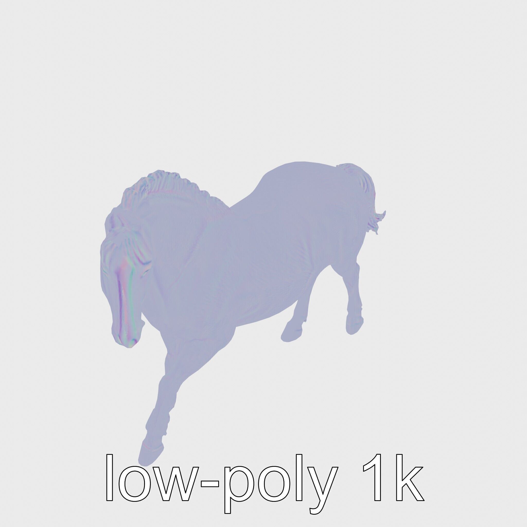 Majestic Bay Friesian Horse Model with Intricate Details Low-poly 3D model_18
