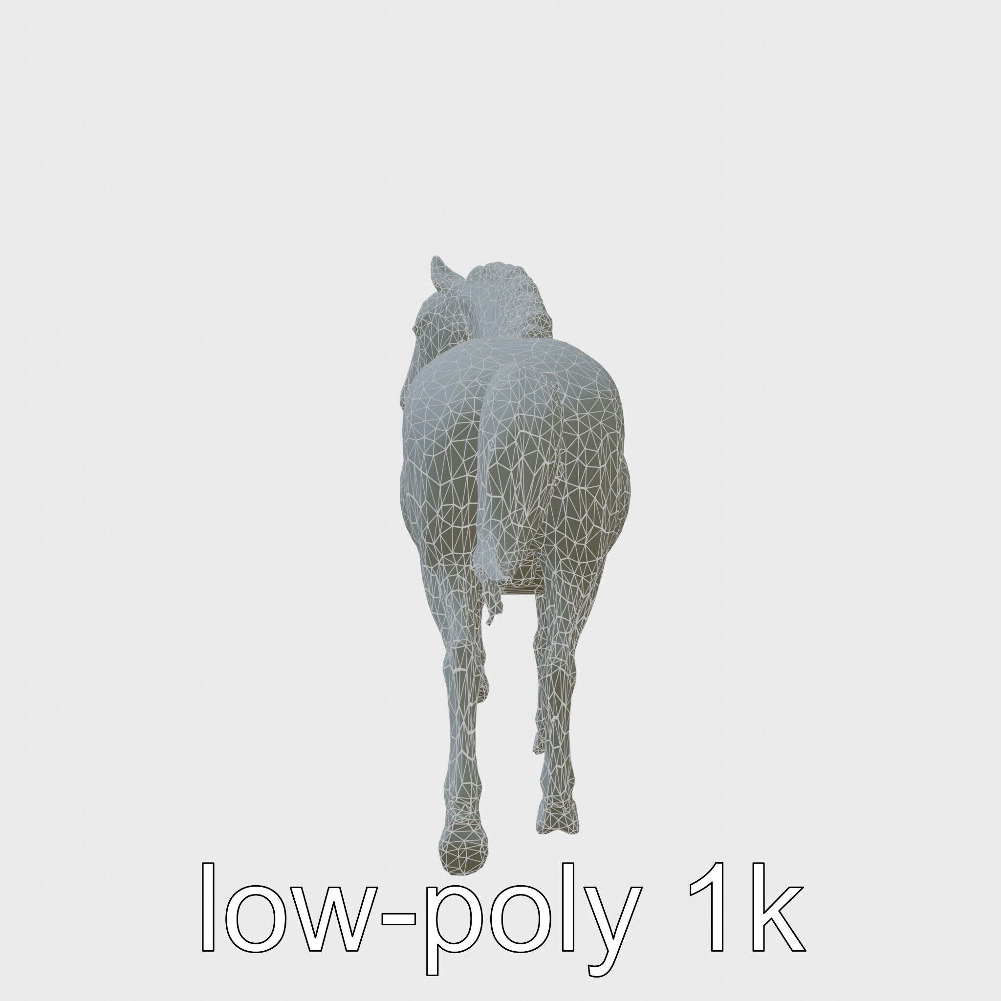 Majestic Bay Friesian Horse Model with Intricate Details Low-poly 3D model_25