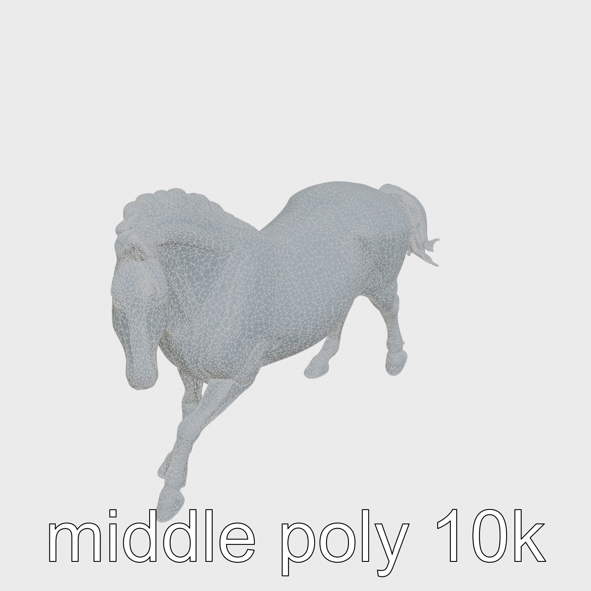 Majestic Bay Friesian Horse Model with Intricate Details Low-poly 3D model_30