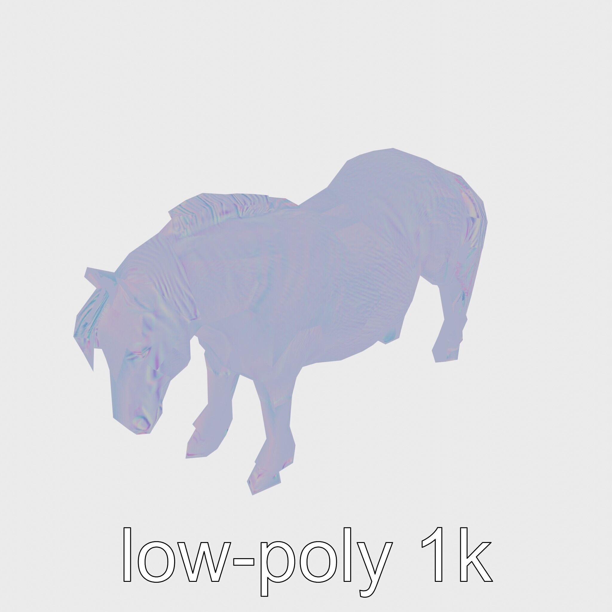 Buckskin Morgan Horse with Tan Coat and Black Points Low-poly 3D model_18