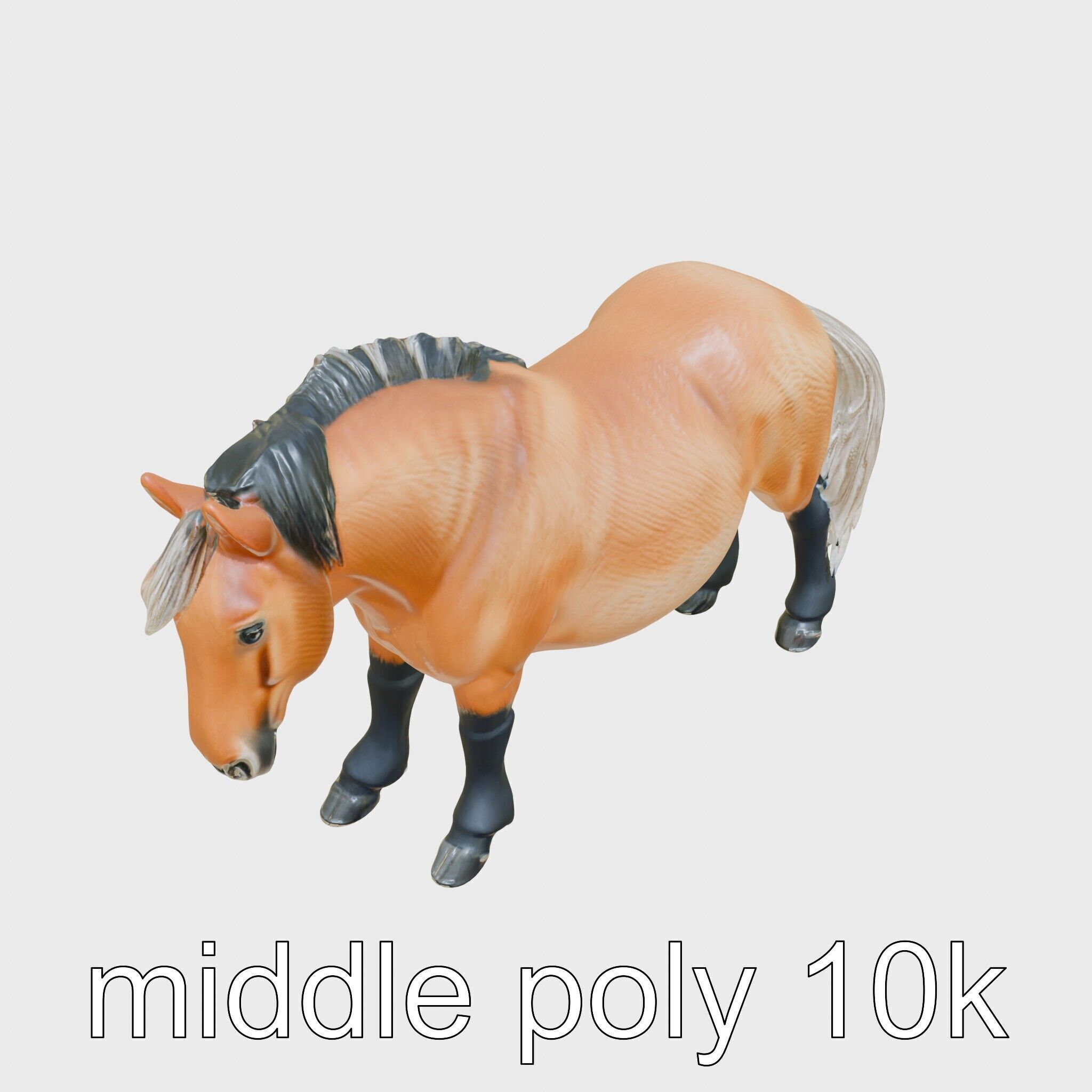 Buckskin Morgan Horse with Tan Coat and Black Points Low-poly 3D model_17