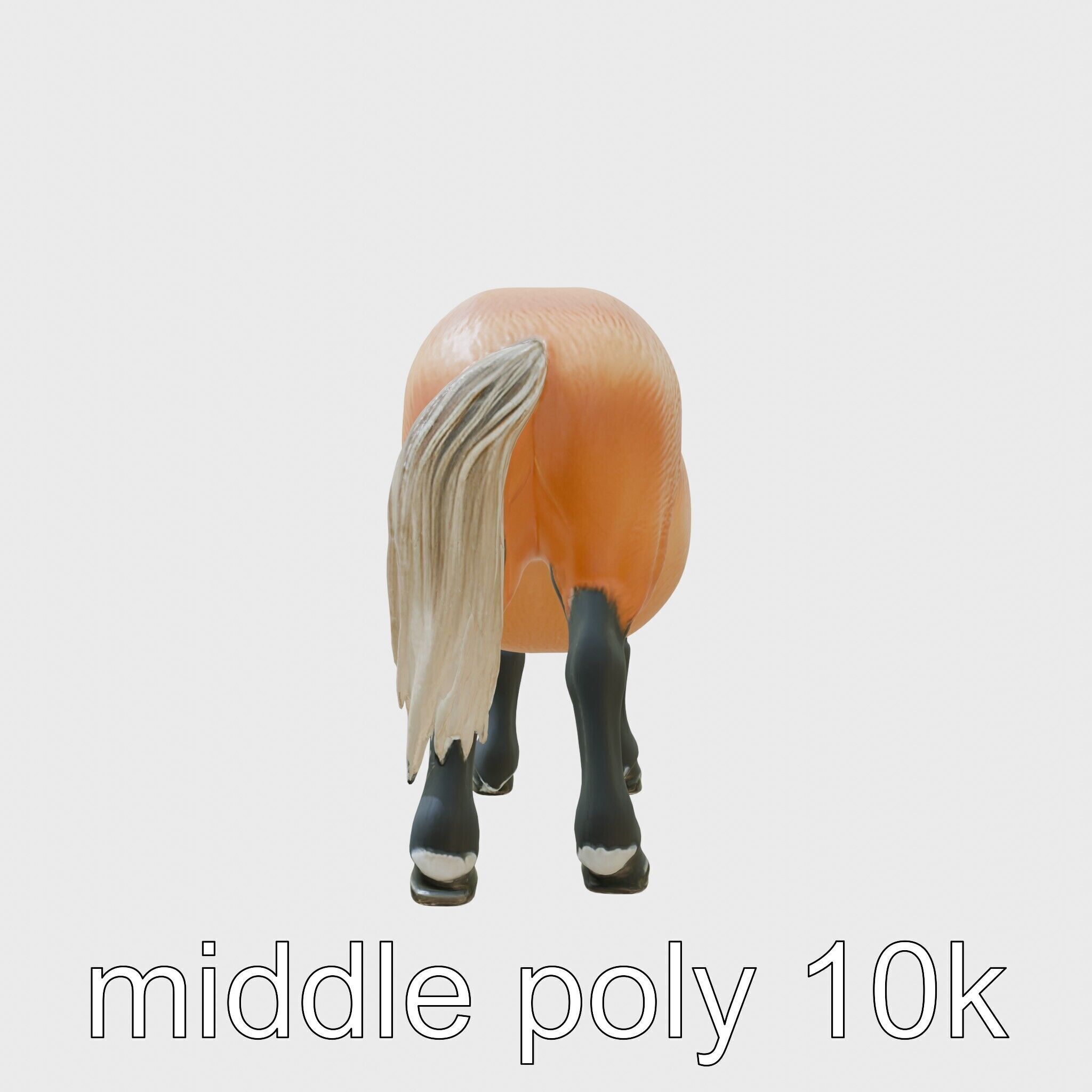 Buckskin Morgan Horse with Tan Coat and Black Points Low-poly 3D model_12
