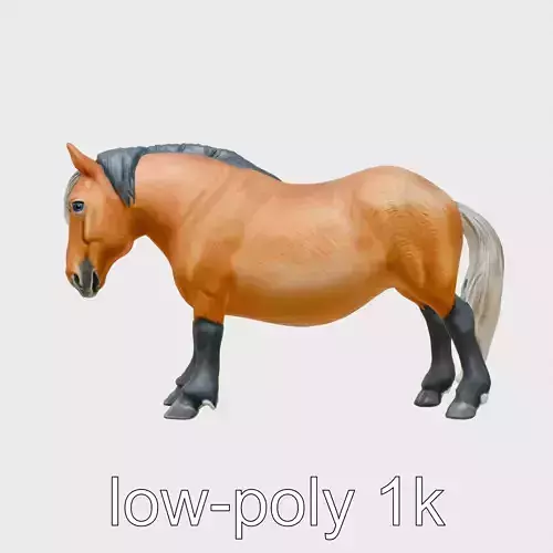 Buckskin Morgan Horse with Tan Coat and Black Points Low-poly 3D model