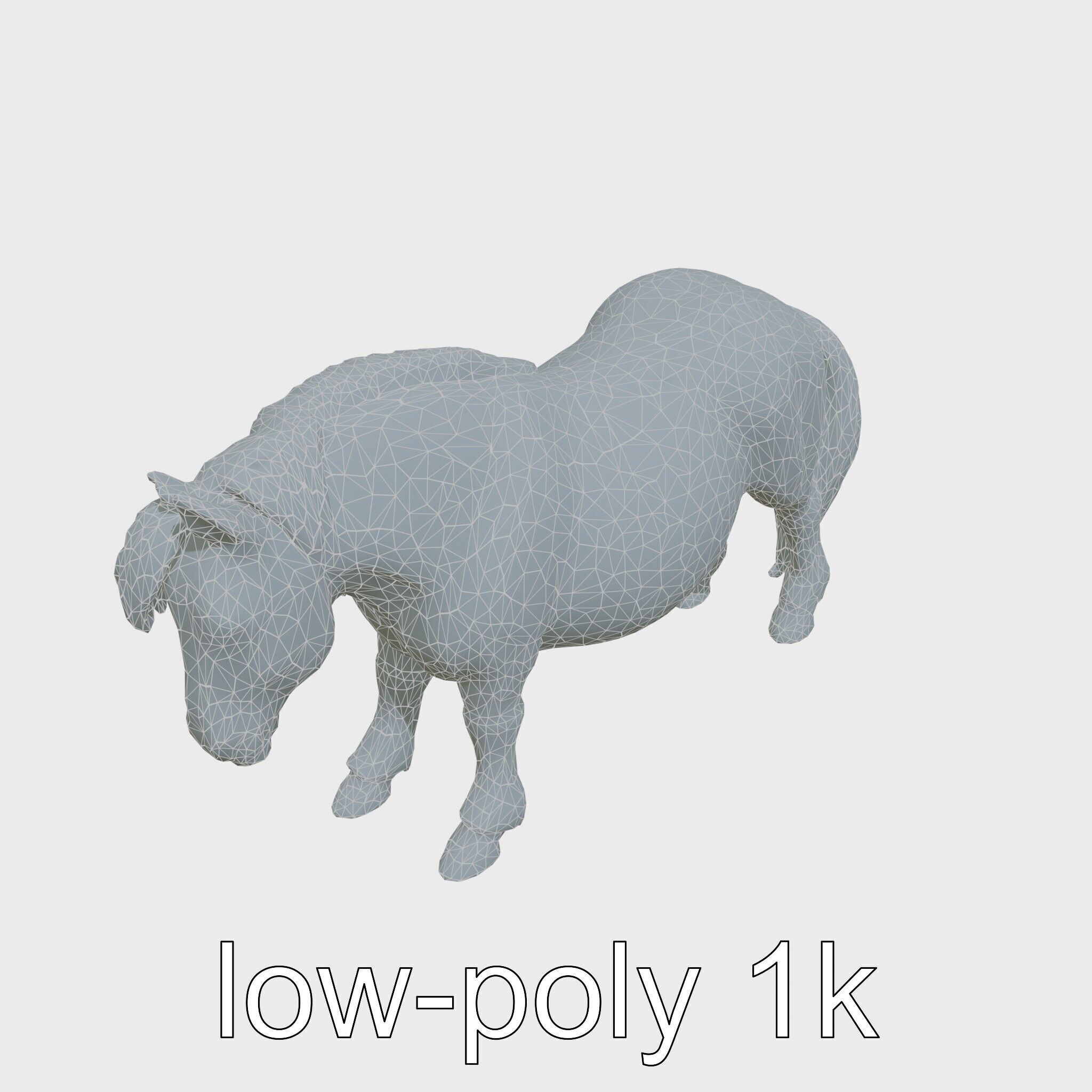 Buckskin Morgan Horse with Tan Coat and Black Points Low-poly 3D model_28