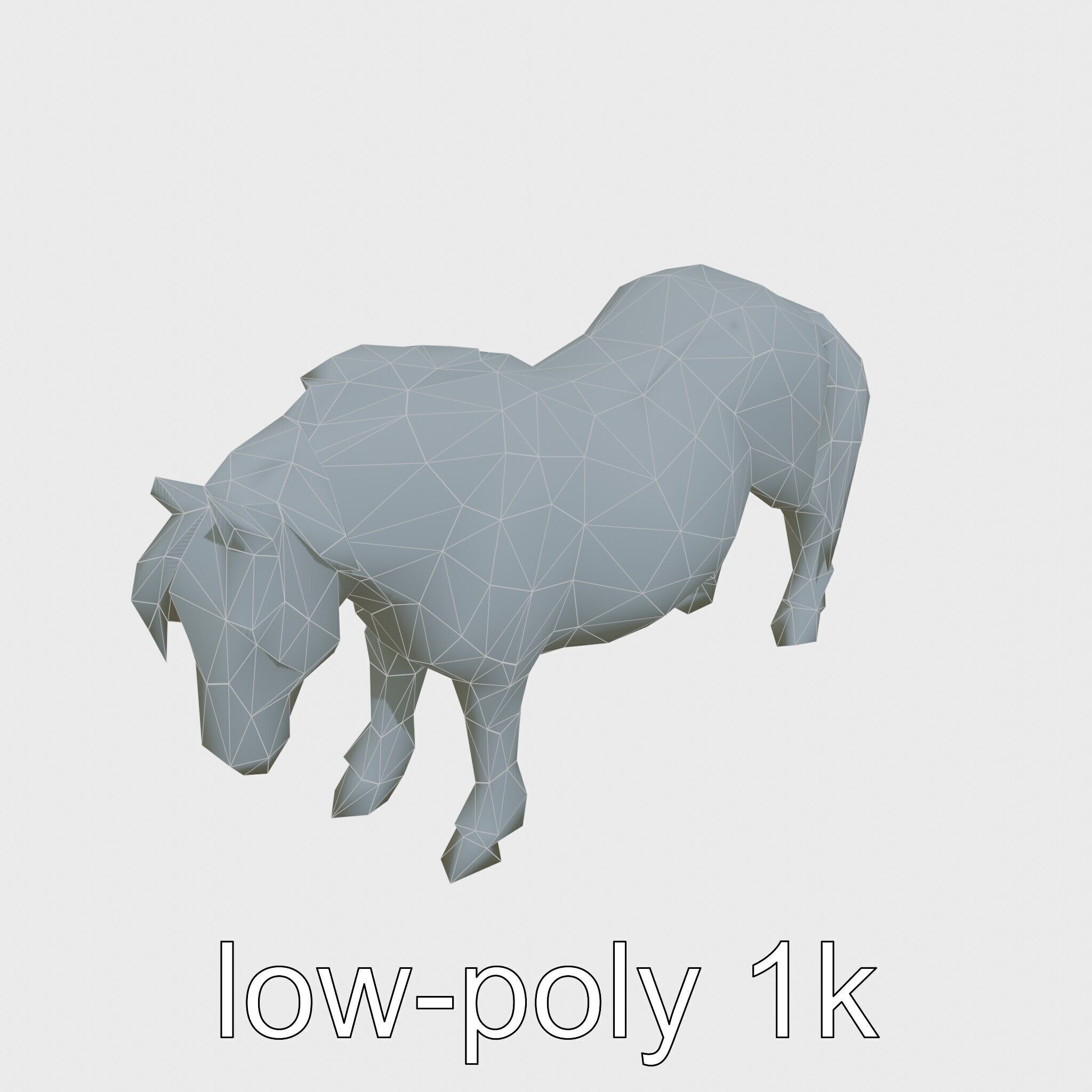 Buckskin Morgan Horse with Tan Coat and Black Points Low-poly 3D model_25