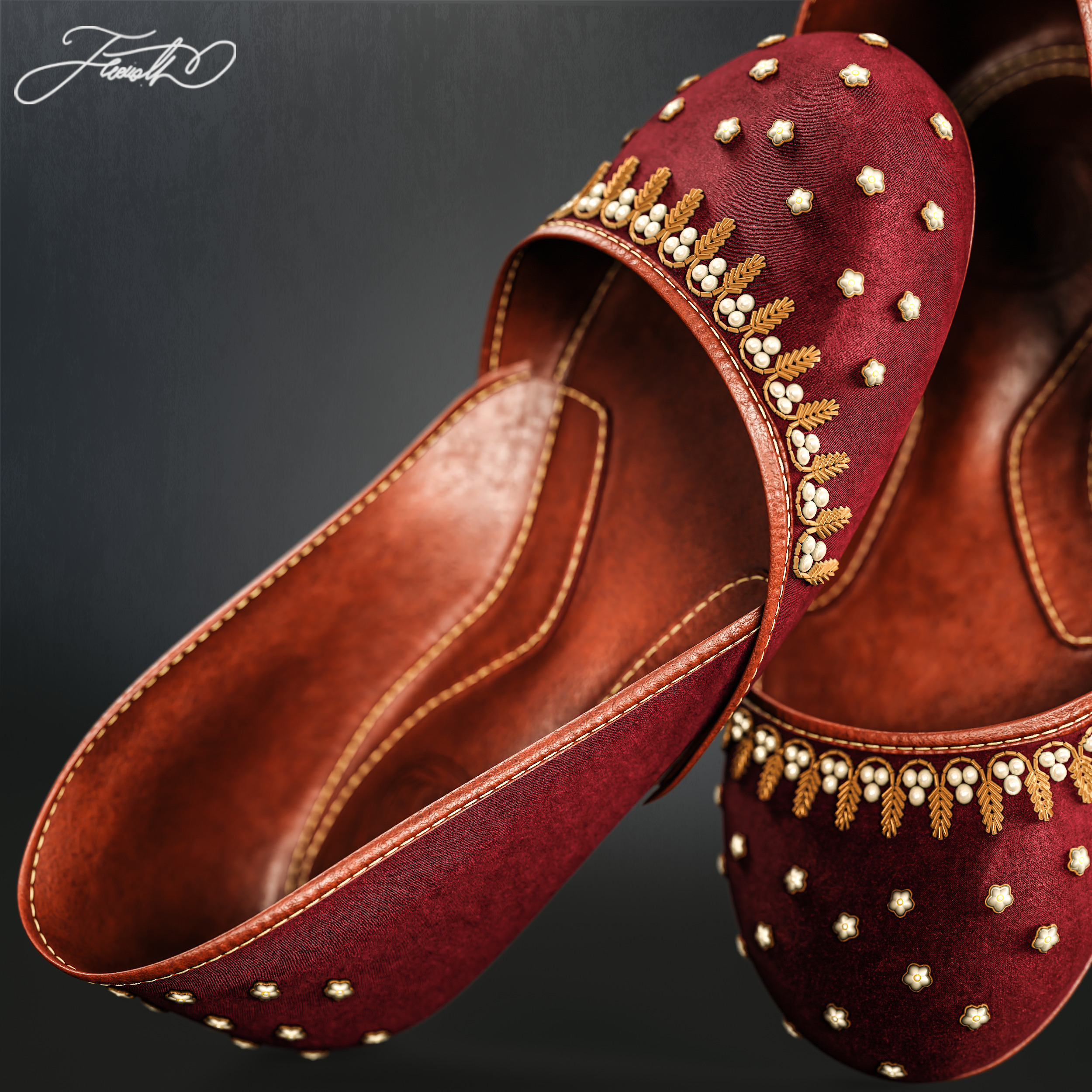 15 Shoes - Base Mesh Low-poly 3D model_11