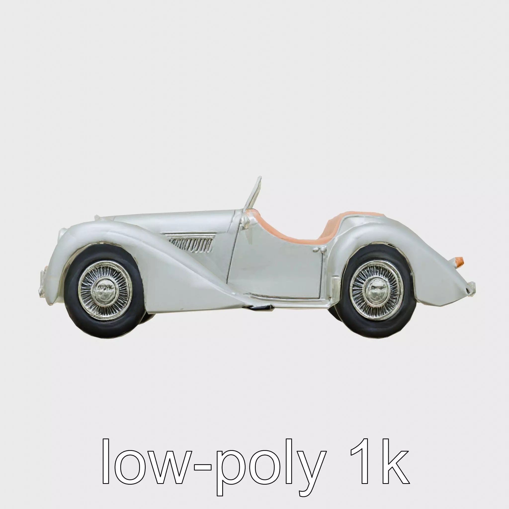 Vintage Roadster Classic Convertible Car Model Low-poly 3D model