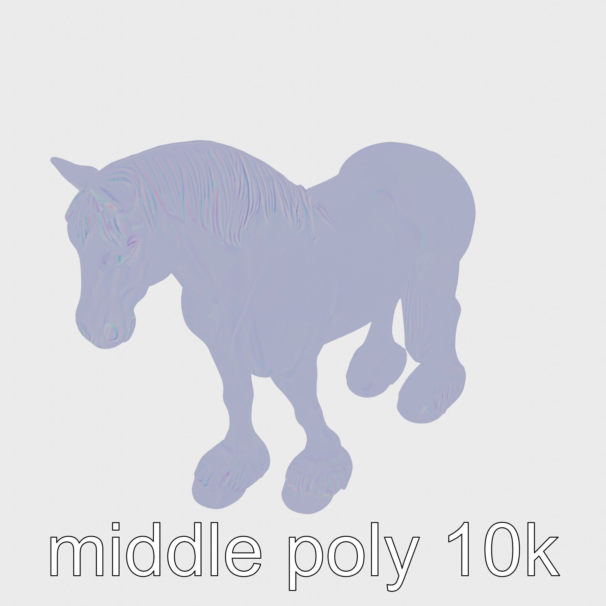 Clydesdale Horse with Feathered Fetlocks 3D Model Low-poly 3D model_15