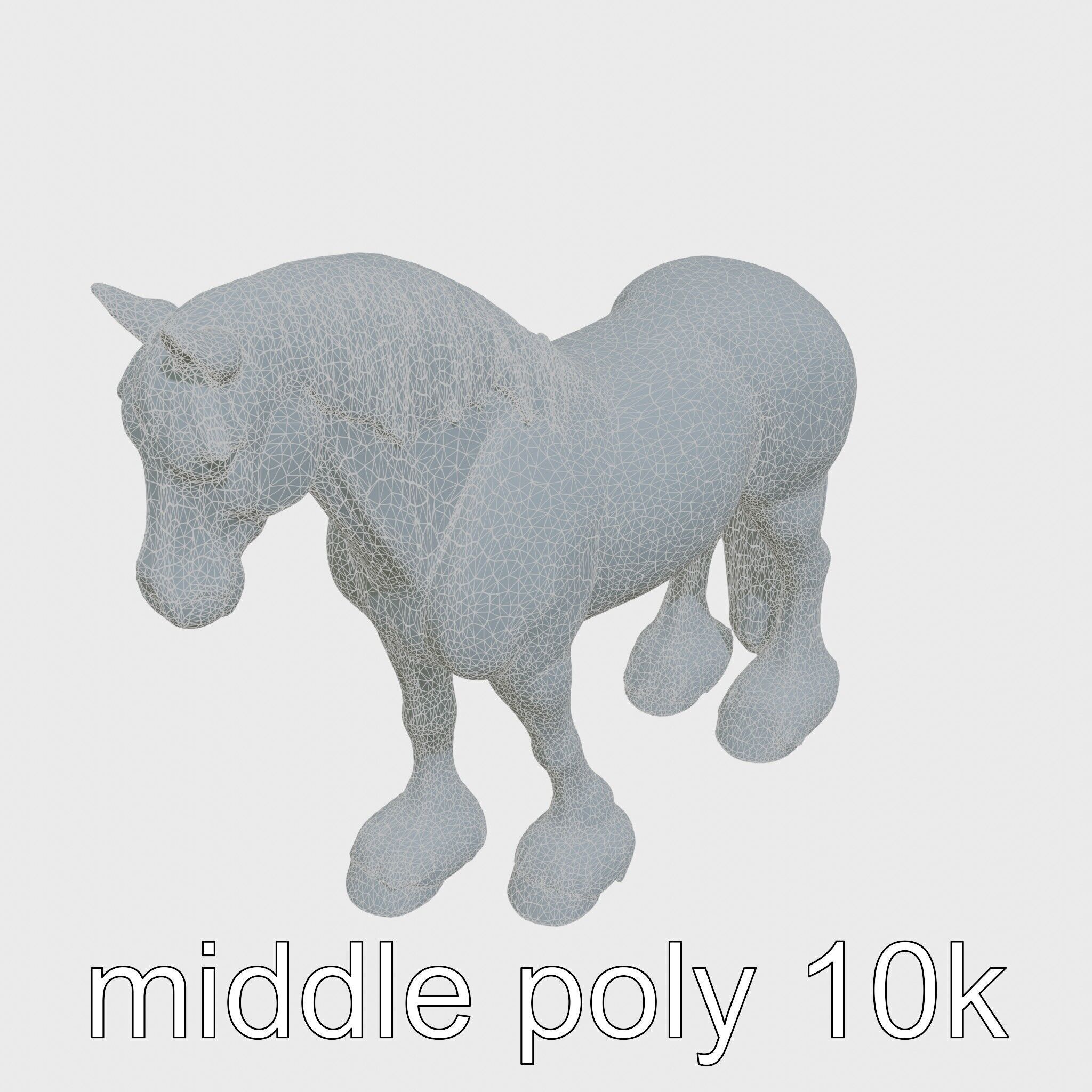 Clydesdale Horse with Feathered Fetlocks 3D Model Low-poly 3D model_26