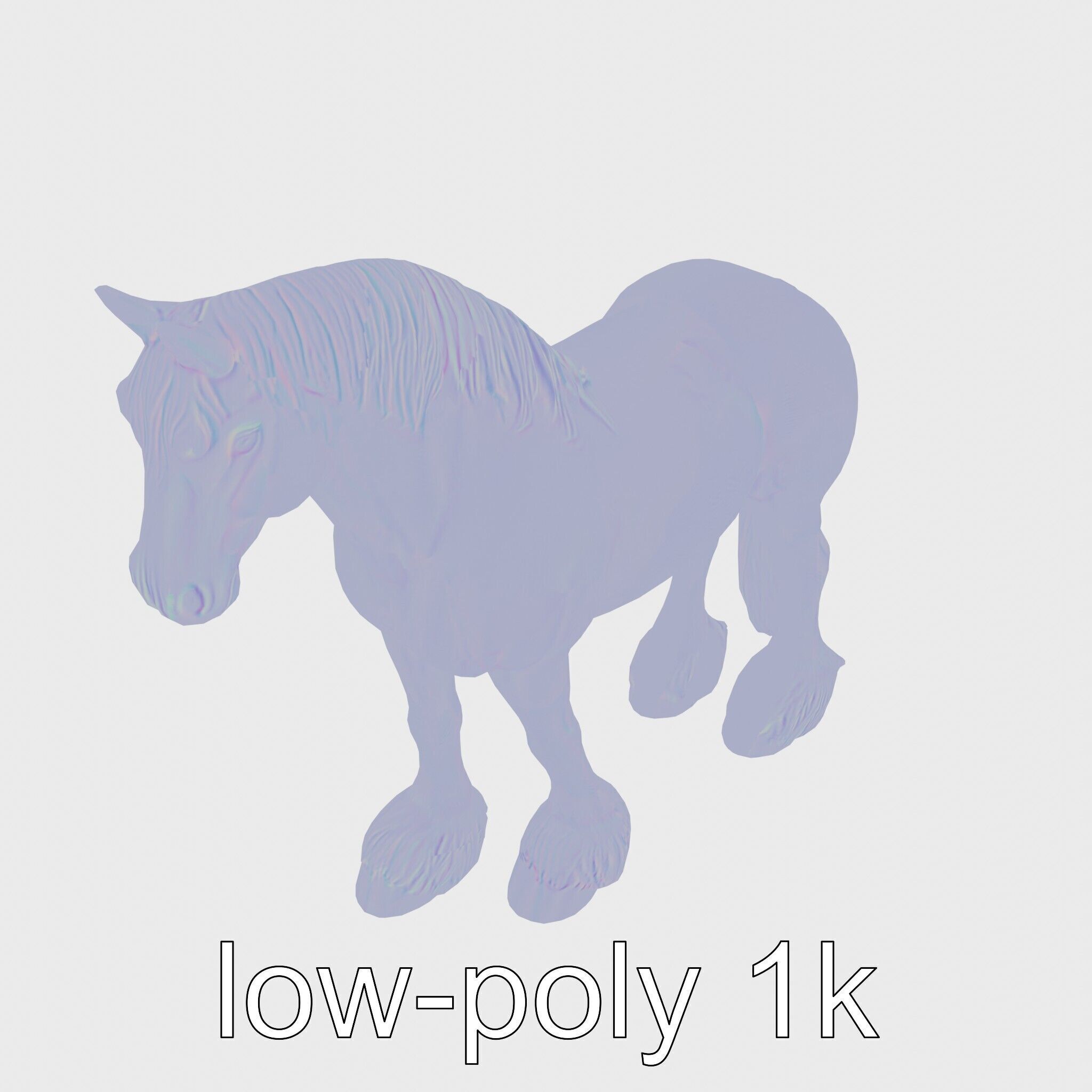 Clydesdale Horse with Feathered Fetlocks 3D Model Low-poly 3D model_25